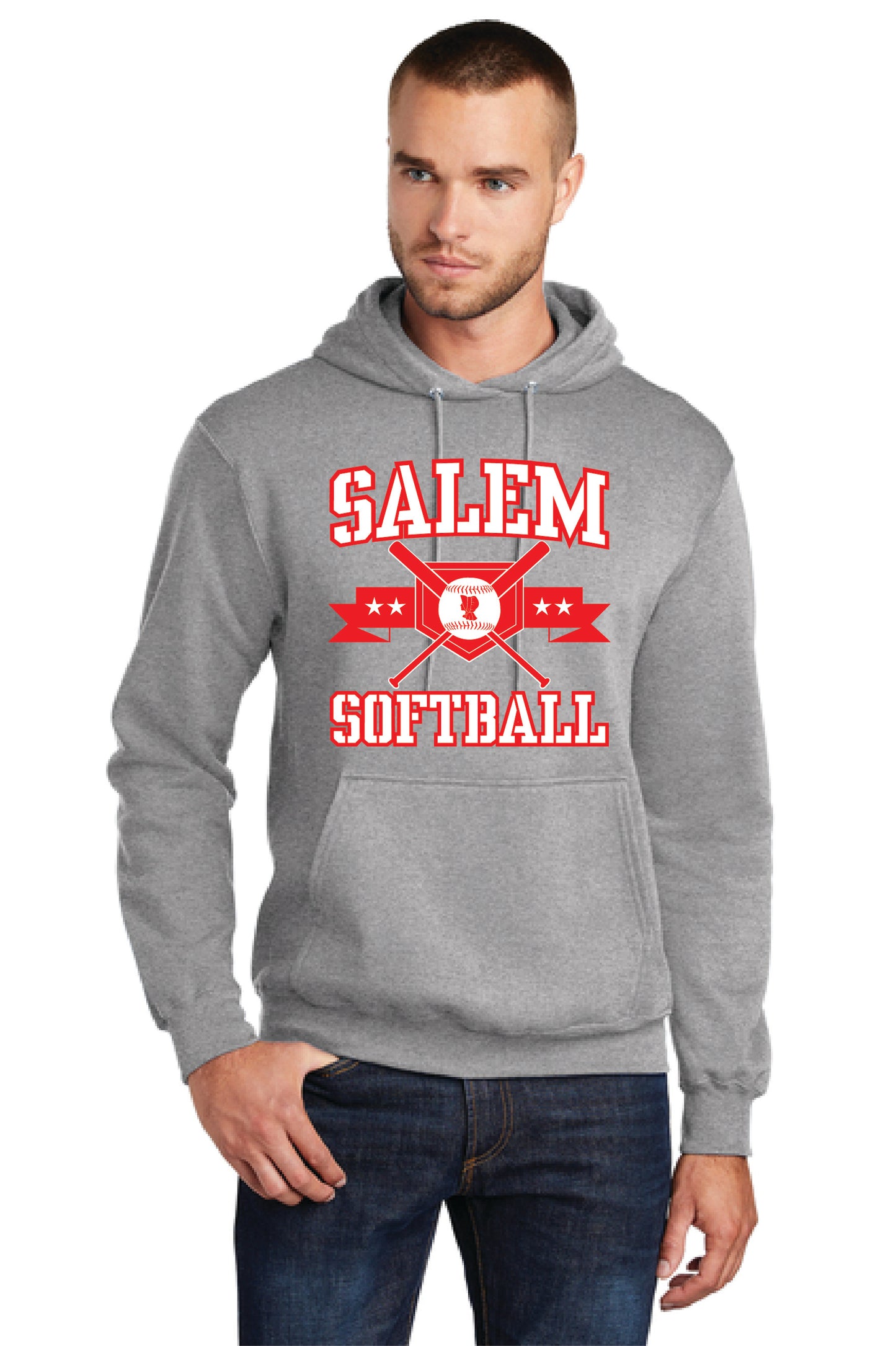 SALEM QUAKERS SOFTBALL PC78H Port & Company® Core Fleece Pullover Hooded Sweatshirt 3
