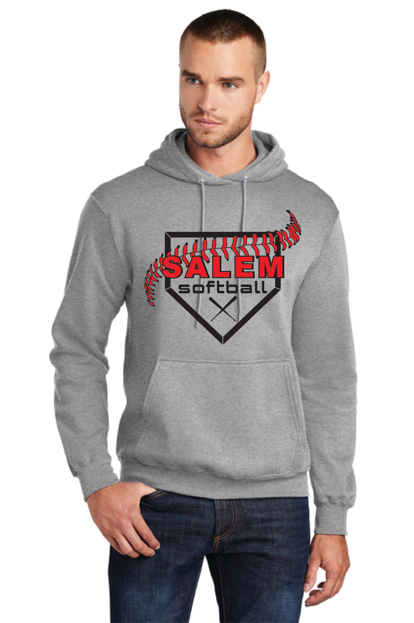 SALEM QUAKERS SOFTBALL PC78H Port & Company® Core Fleece Pullover Hooded Sweatshirt 4