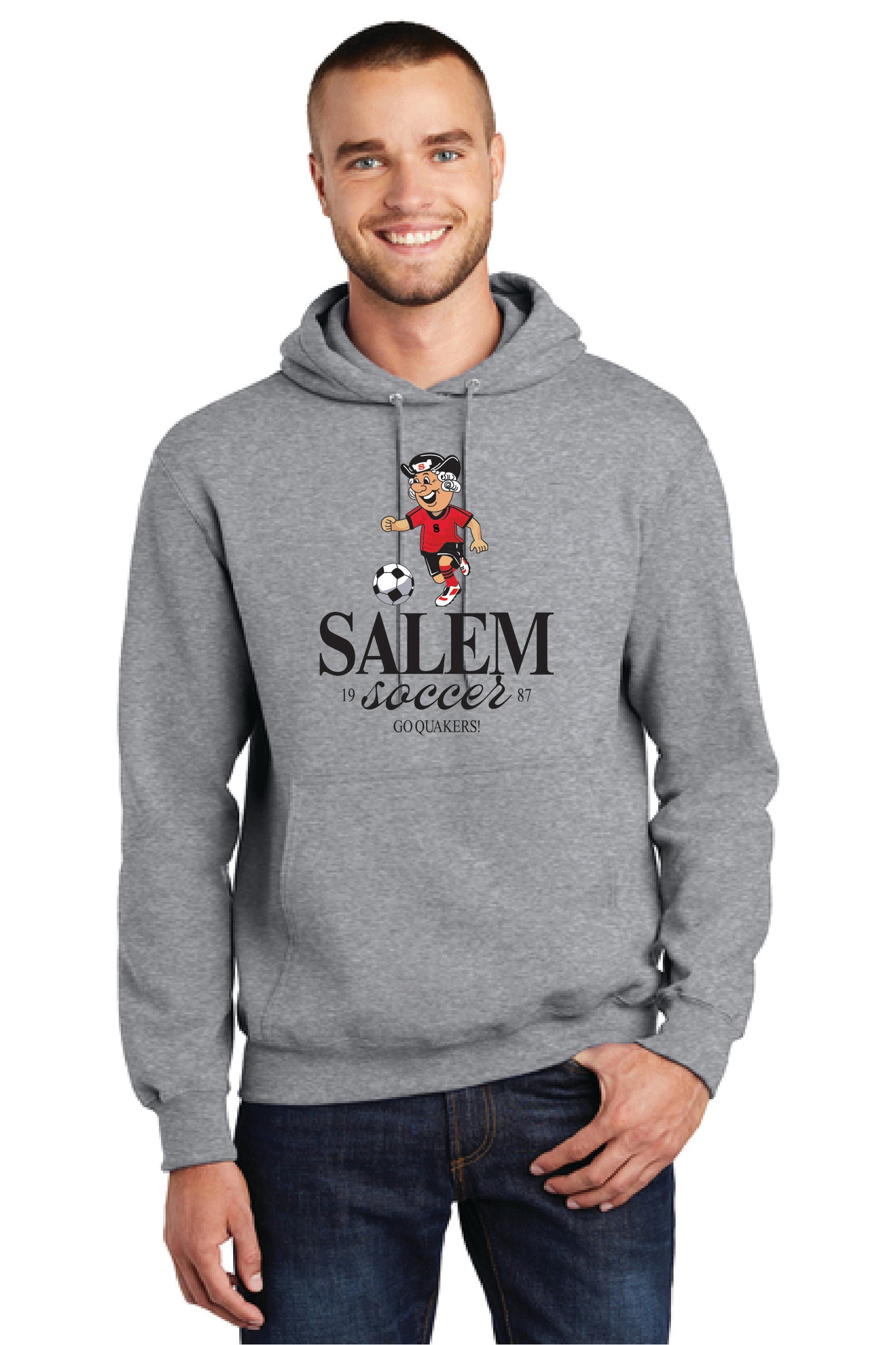 SALEM QUAKERS SOCCER PC78H Port & Company® Core Fleece Pullover Hooded Sweatshirt 15