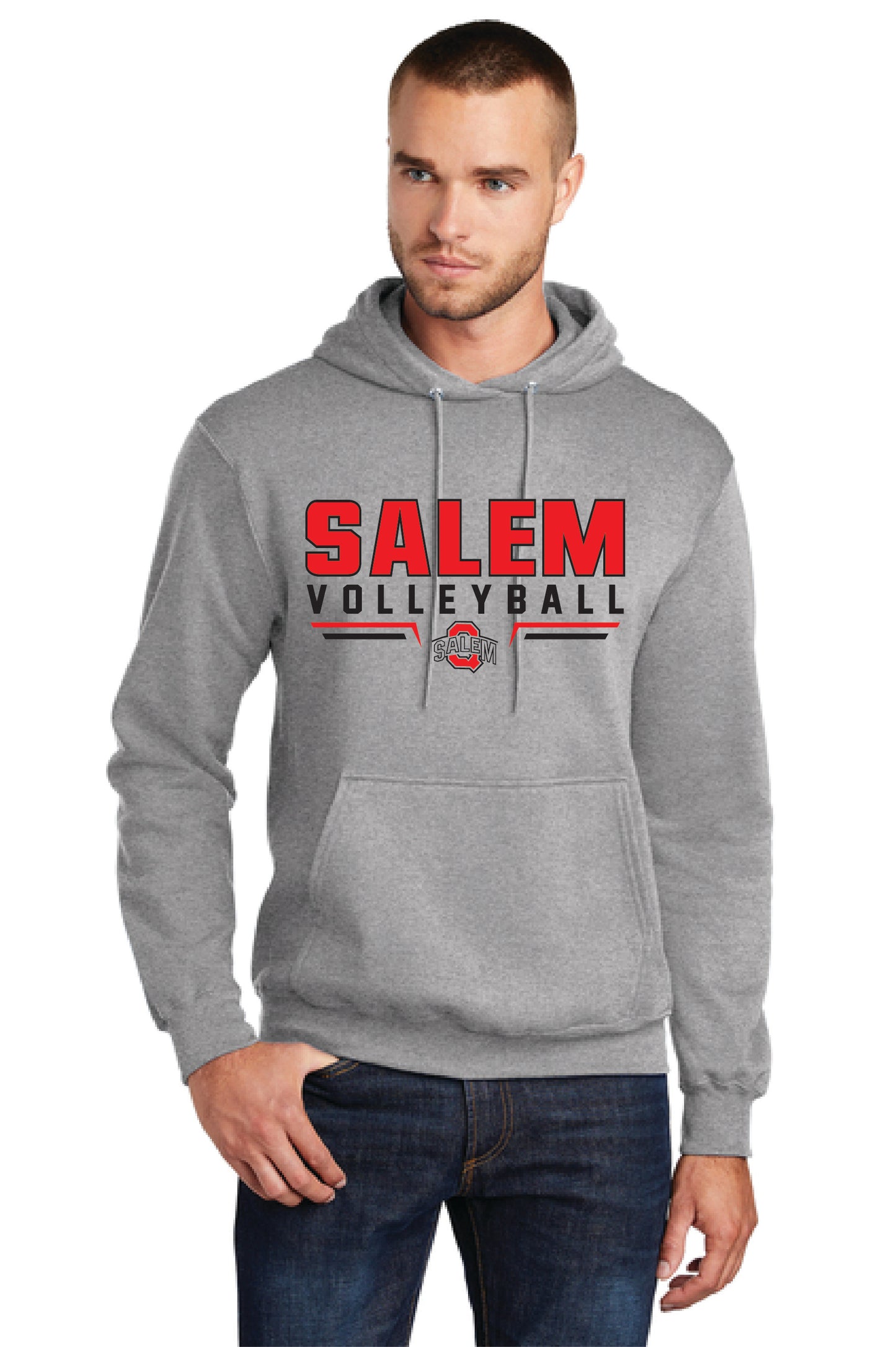 SALEM QUAKERS VOLLEYBALL PC78H Port & Company® Core Fleece Pullover Hooded Sweatshirt 6