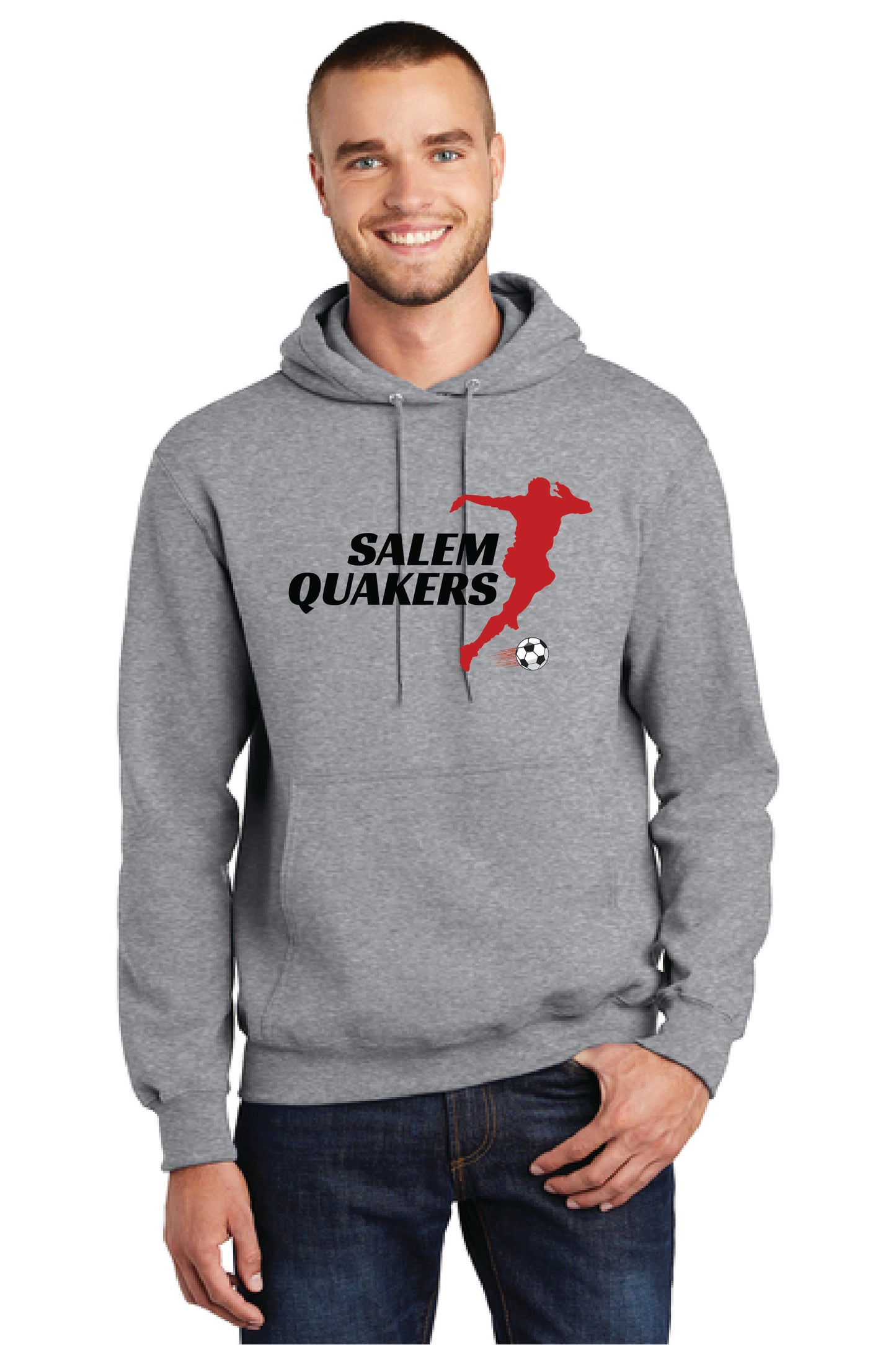 SALEM QUAKERS SOCCER PC78H Port & Company® Core Fleece Pullover Hooded Sweatshirt 19
