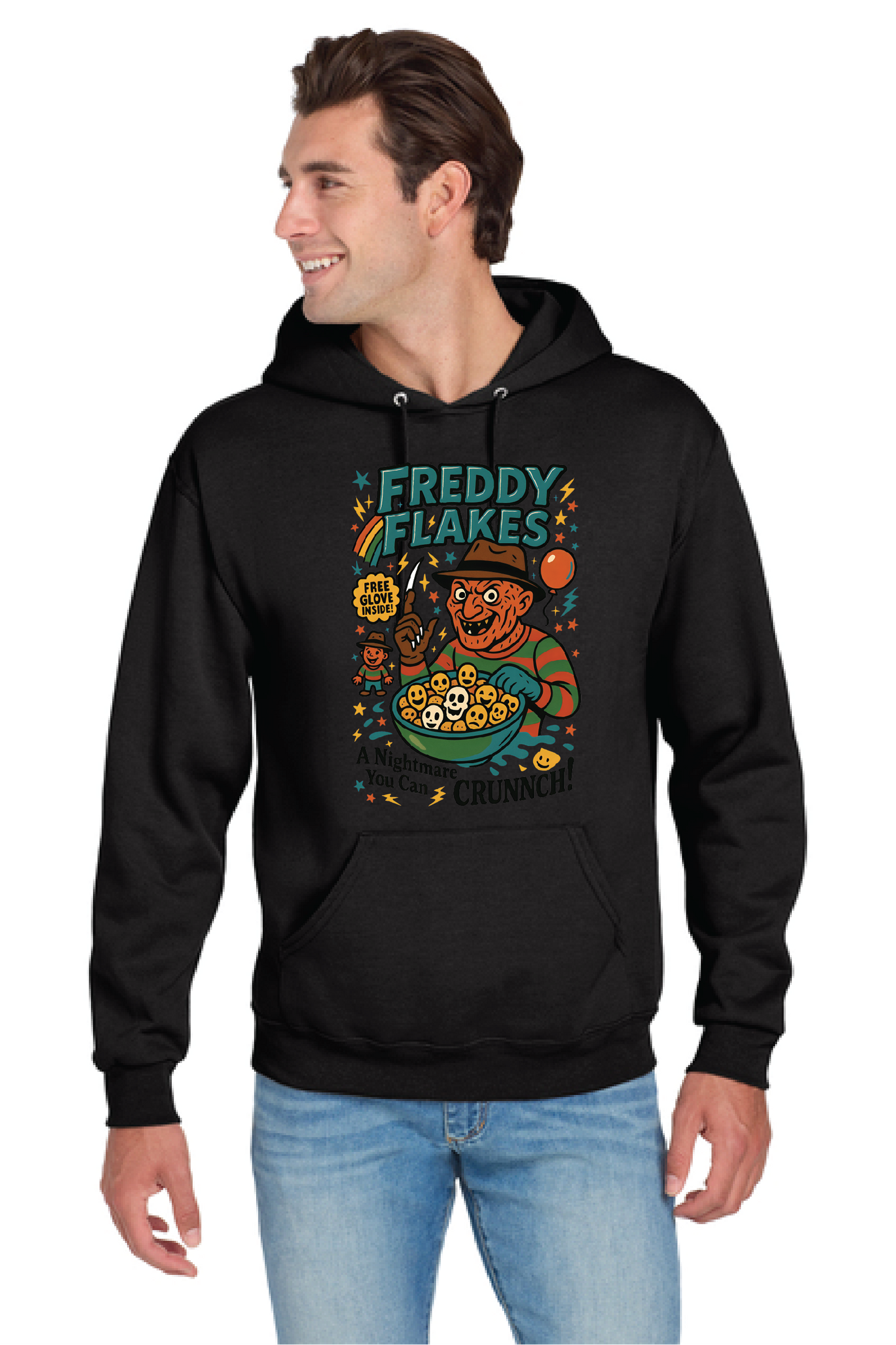 HALLOWEEN FREDDY FLAKES PC78H Port & Company® Core Fleece Pullover Hooded Sweatshirt HW-5
