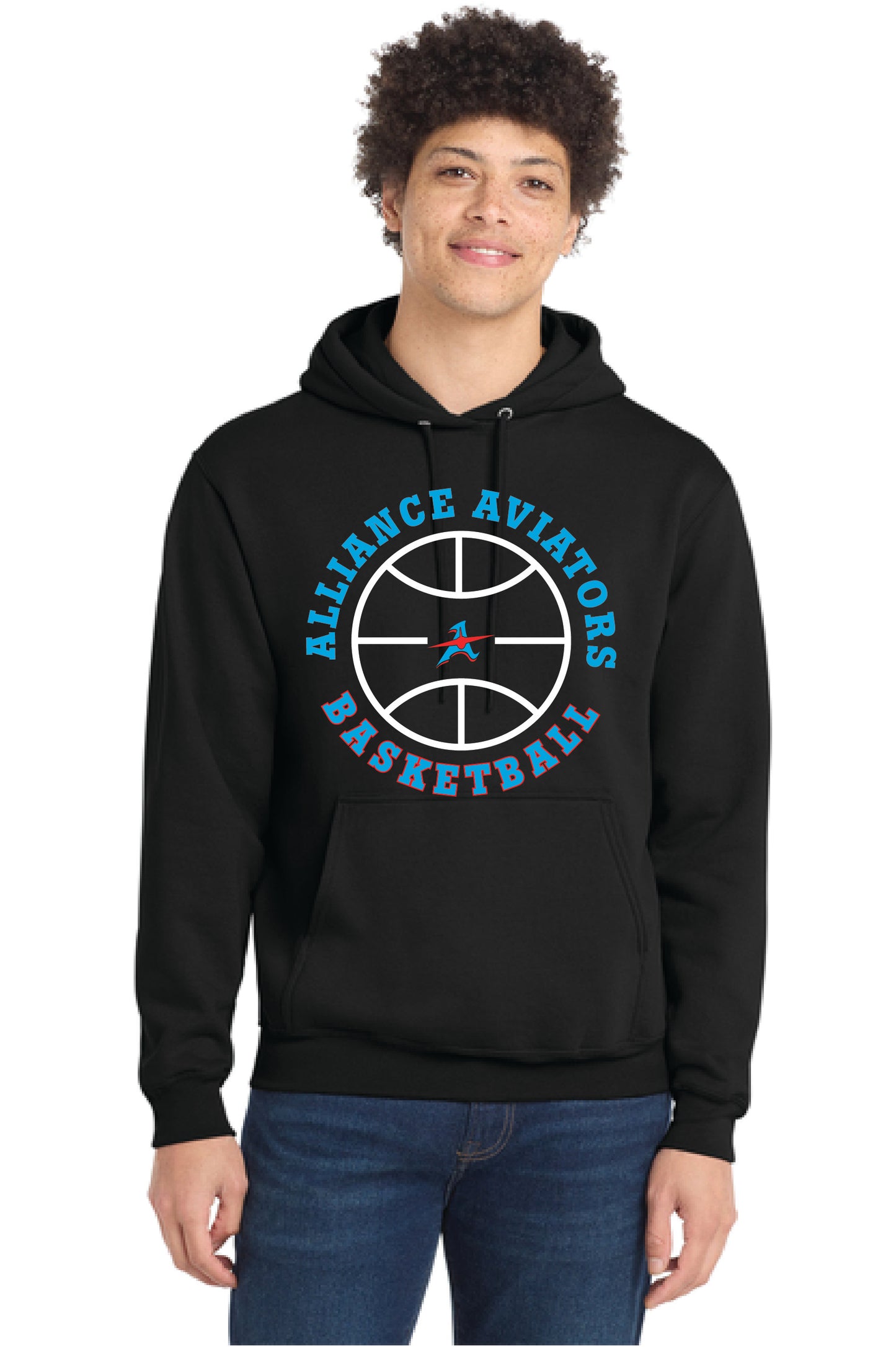 ALLIANCE AVIATORS Basketball PC78H Port & Company® Core Fleece Pullover Hooded Sweatshirt 9