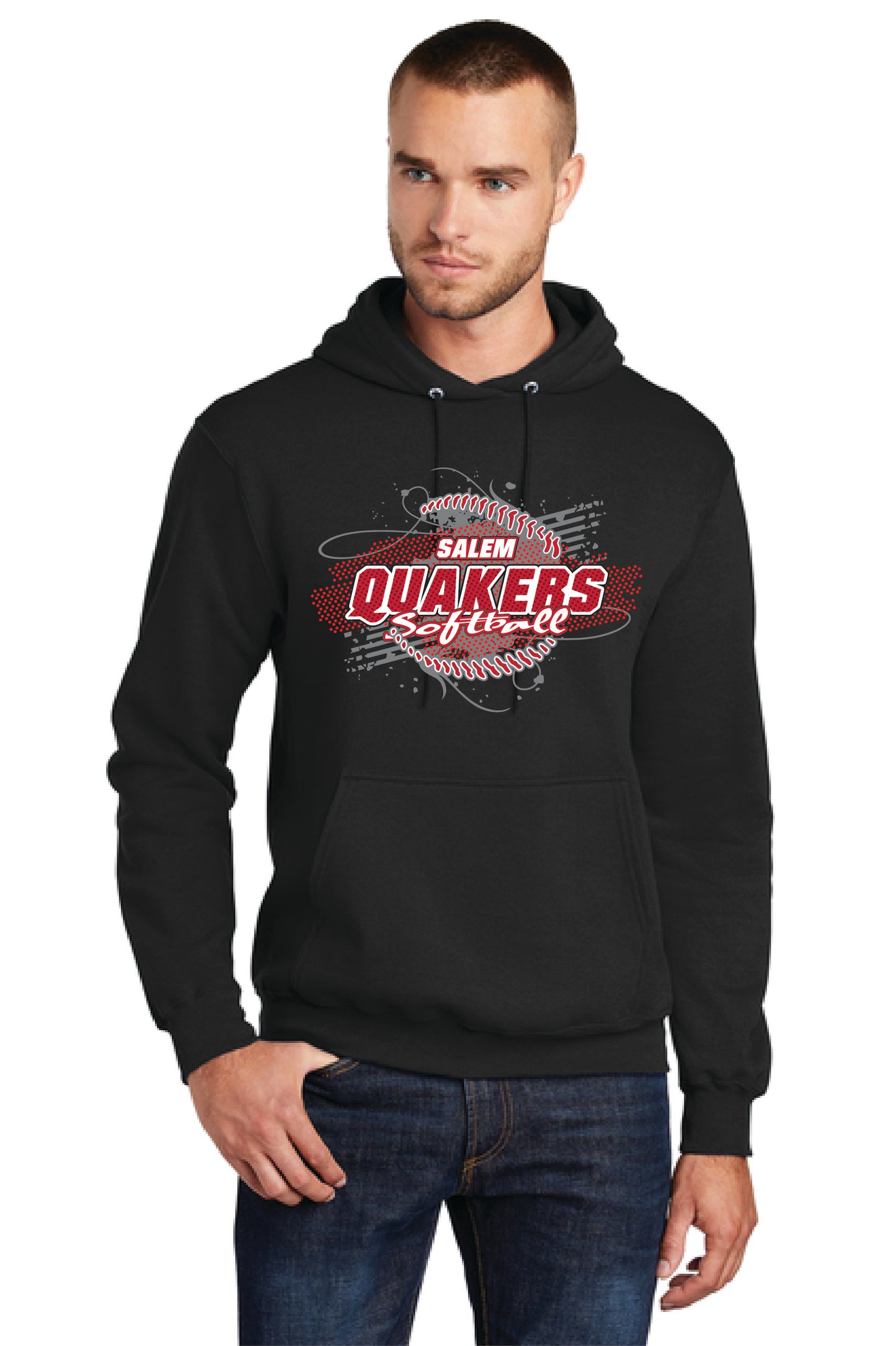 SALEM QUAKERS SOFTBALL PC78H Port & Company® Core Fleece Pullover Hooded Sweatshirt 1