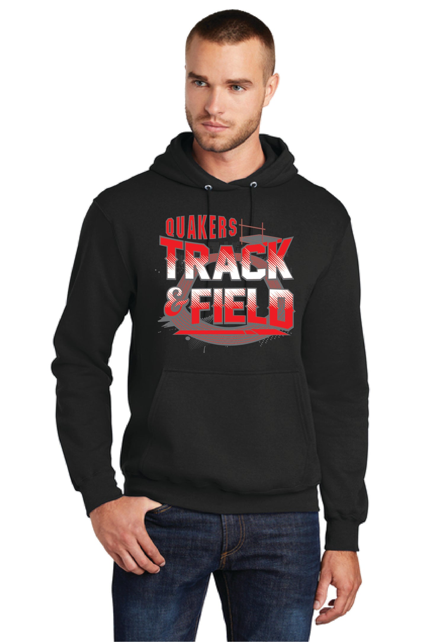 SALEM QUAKERS TRACK AND FIELD PC78H Port & Company® Core Fleece Pullover Hooded Sweatshirt 10