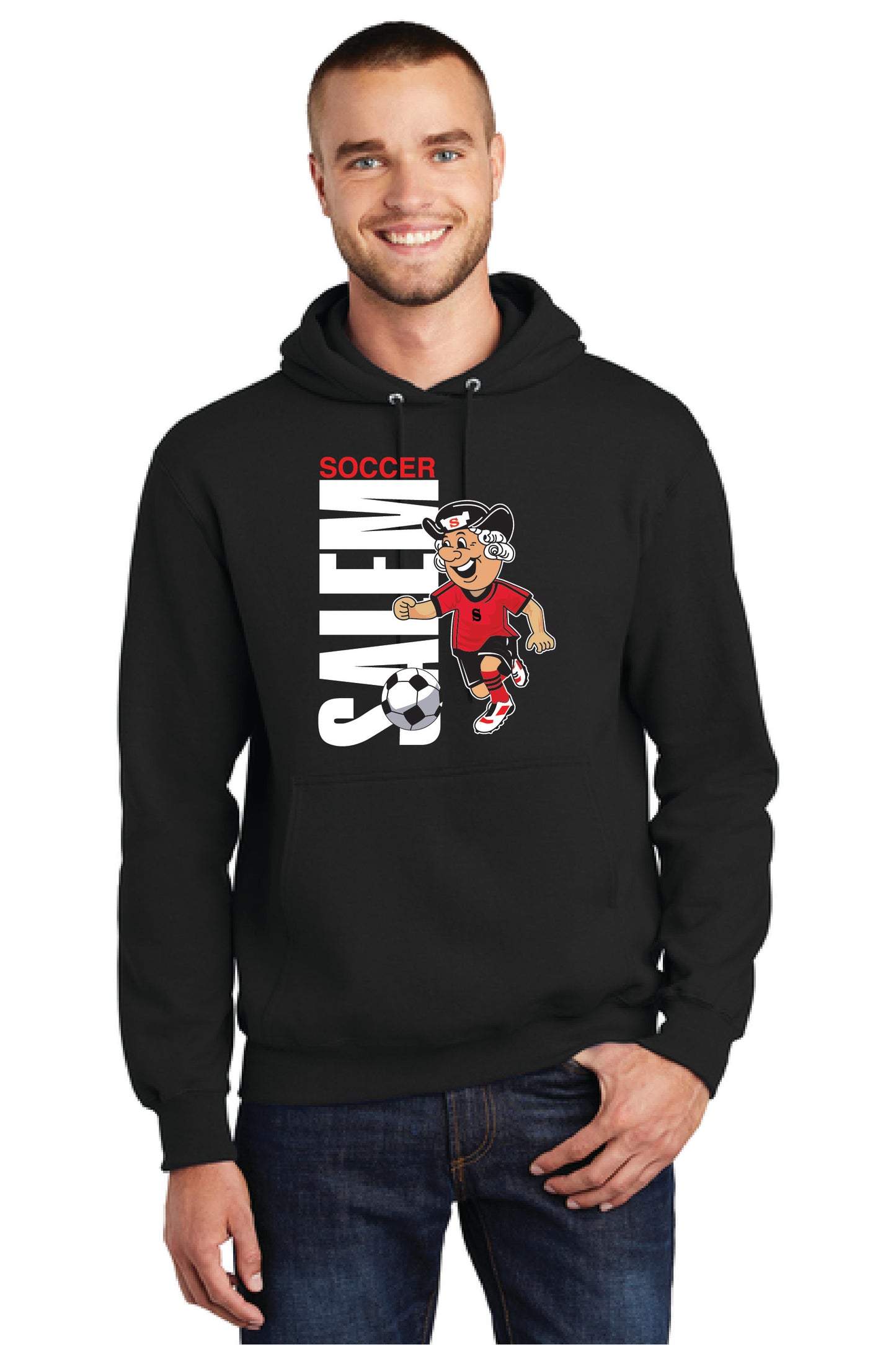 SALEM QUAKERS SOCCER PC78H Port & Company® Core Fleece Pullover Hooded Sweatshirt 16