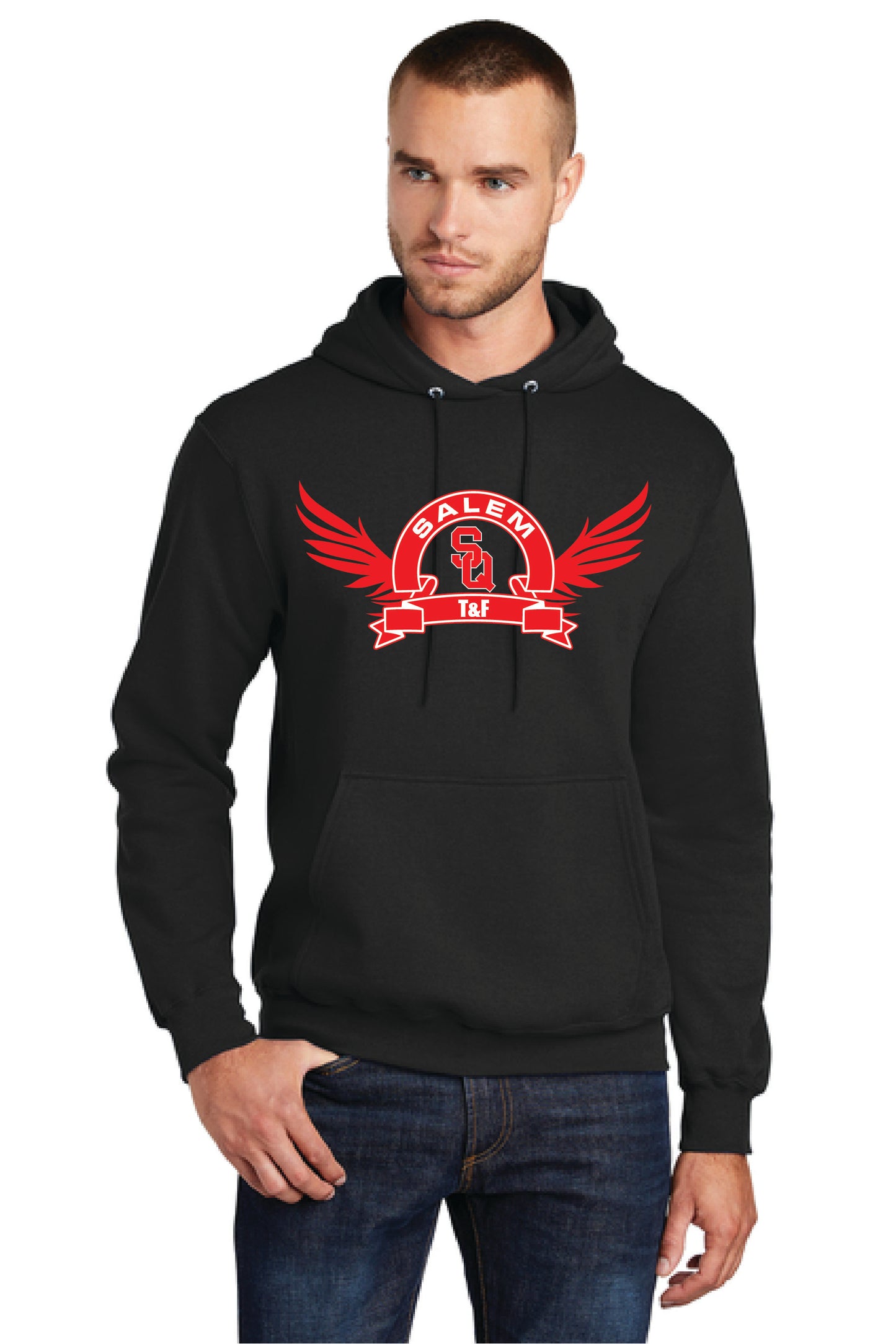 SALEM QUAKERS TRACK AND FIELD PC78H Port & Company® Core Fleece Pullover Hooded Sweatshirt 11