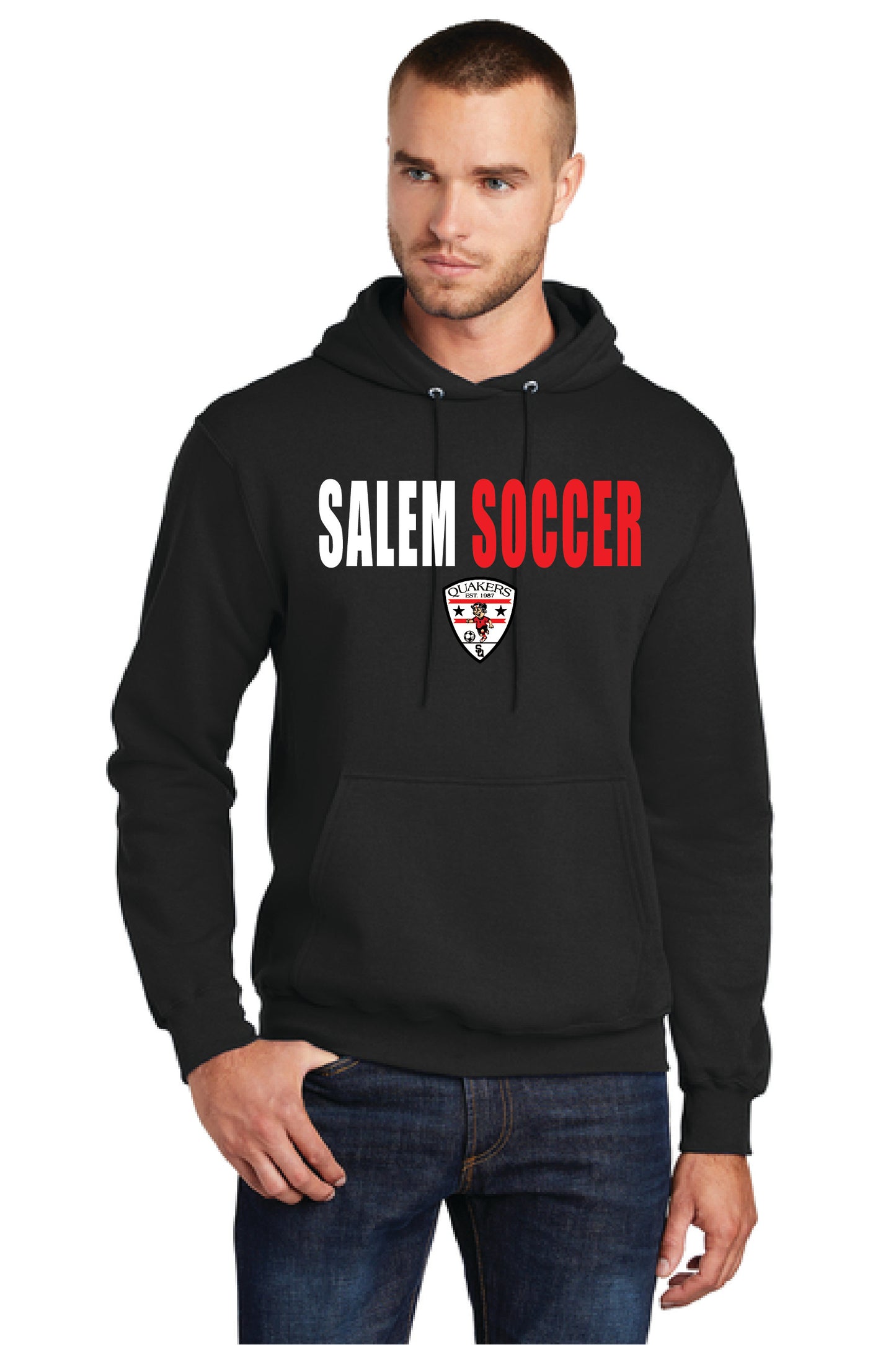 SALEM QUAKERS SOCCER PC78H Port & Company® Core Fleece Pullover Hooded Sweatshirt 10