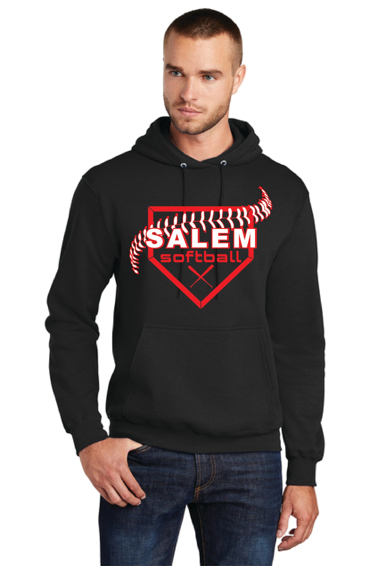 SALEM QUAKERS SOFTBALL PC78H Port & Company® Core Fleece Pullover Hooded Sweatshirt 4