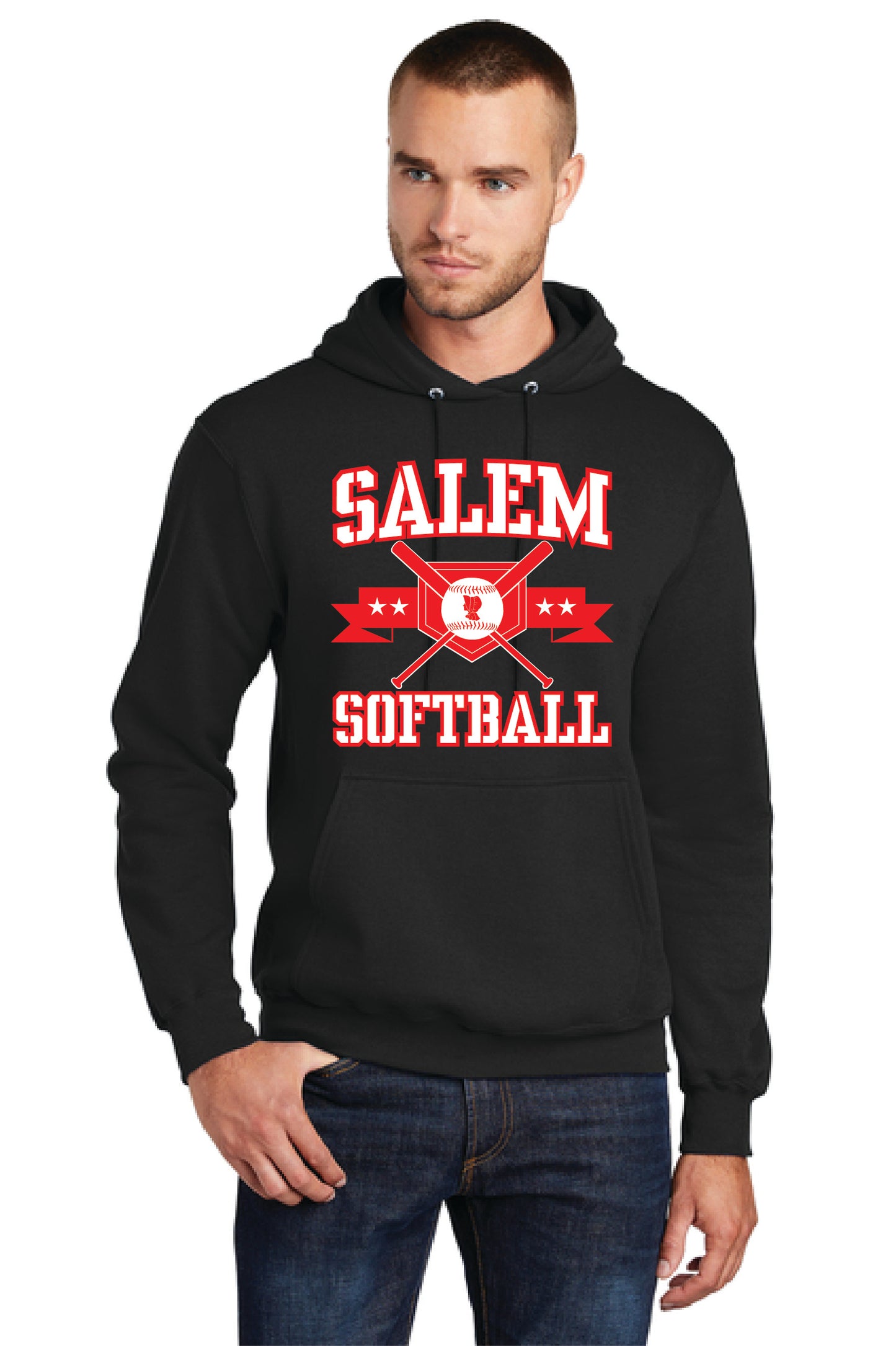 SALEM QUAKERS SOFTBALL PC78H Port & Company® Core Fleece Pullover Hooded Sweatshirt 3