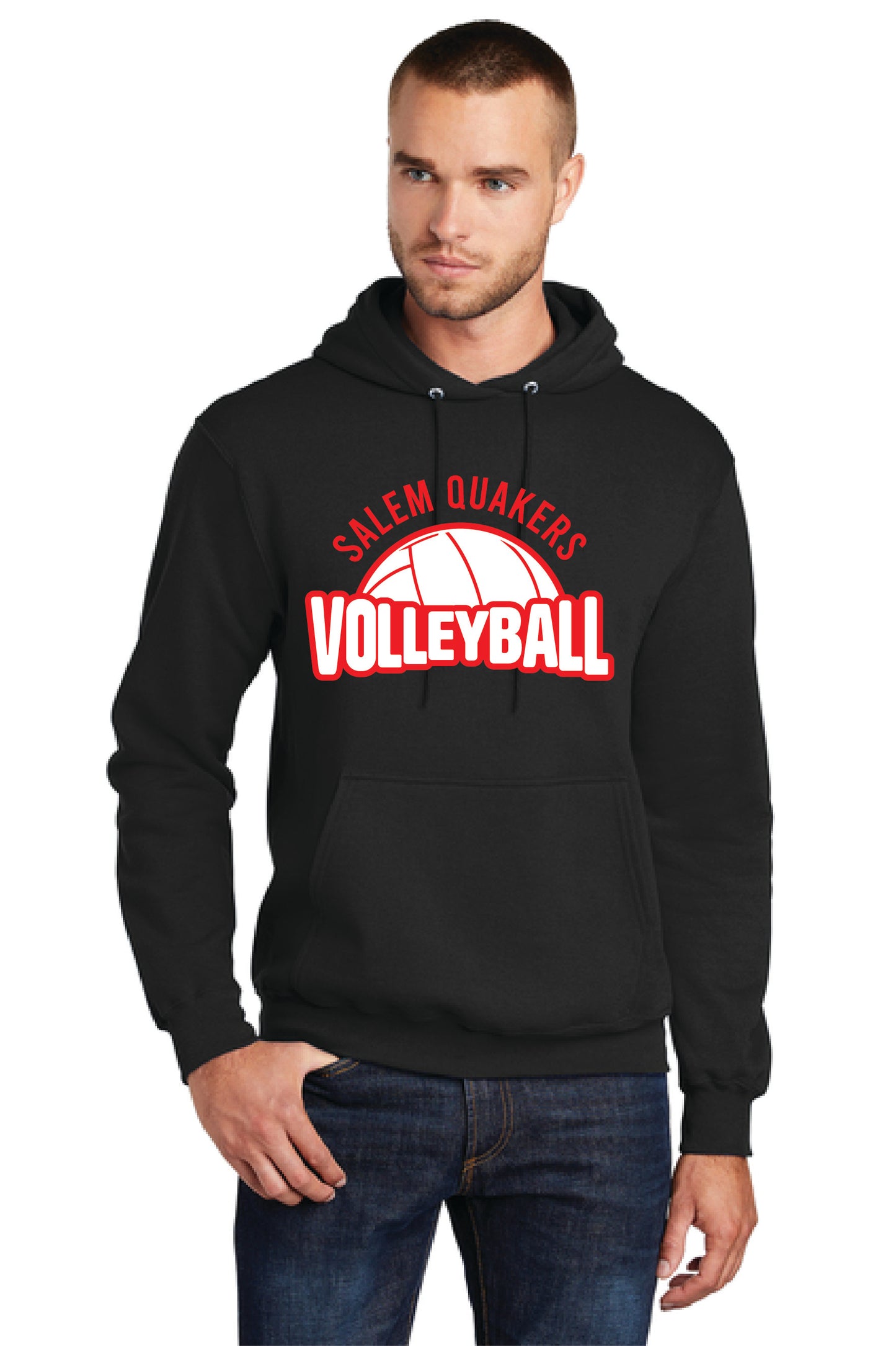 SALEM QUAKERS VOLLEYBALL PC78H Port & Company® Core Fleece Pullover Hooded Sweatshirt 8