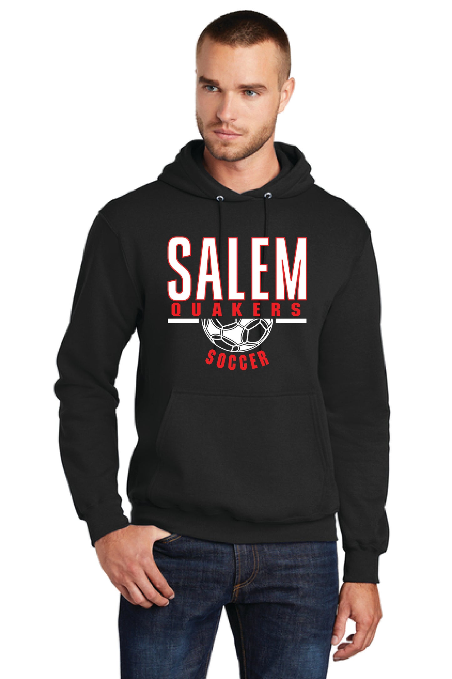 SALEM QUAKERS SOCCER PC78H Port & Company® Core Fleece Pullover Hooded Sweatshirt 3