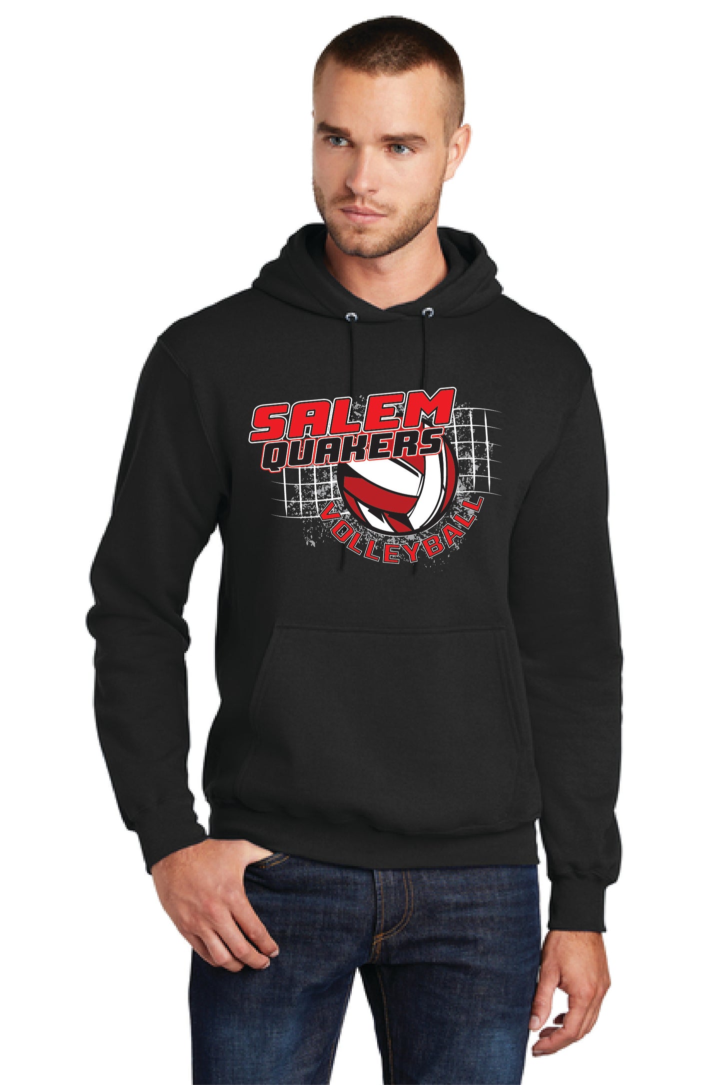 SALEM QUAKERS VOLLEYBALL PC78H Port & Company® Core Fleece Pullover Hooded Sweatshirt 7