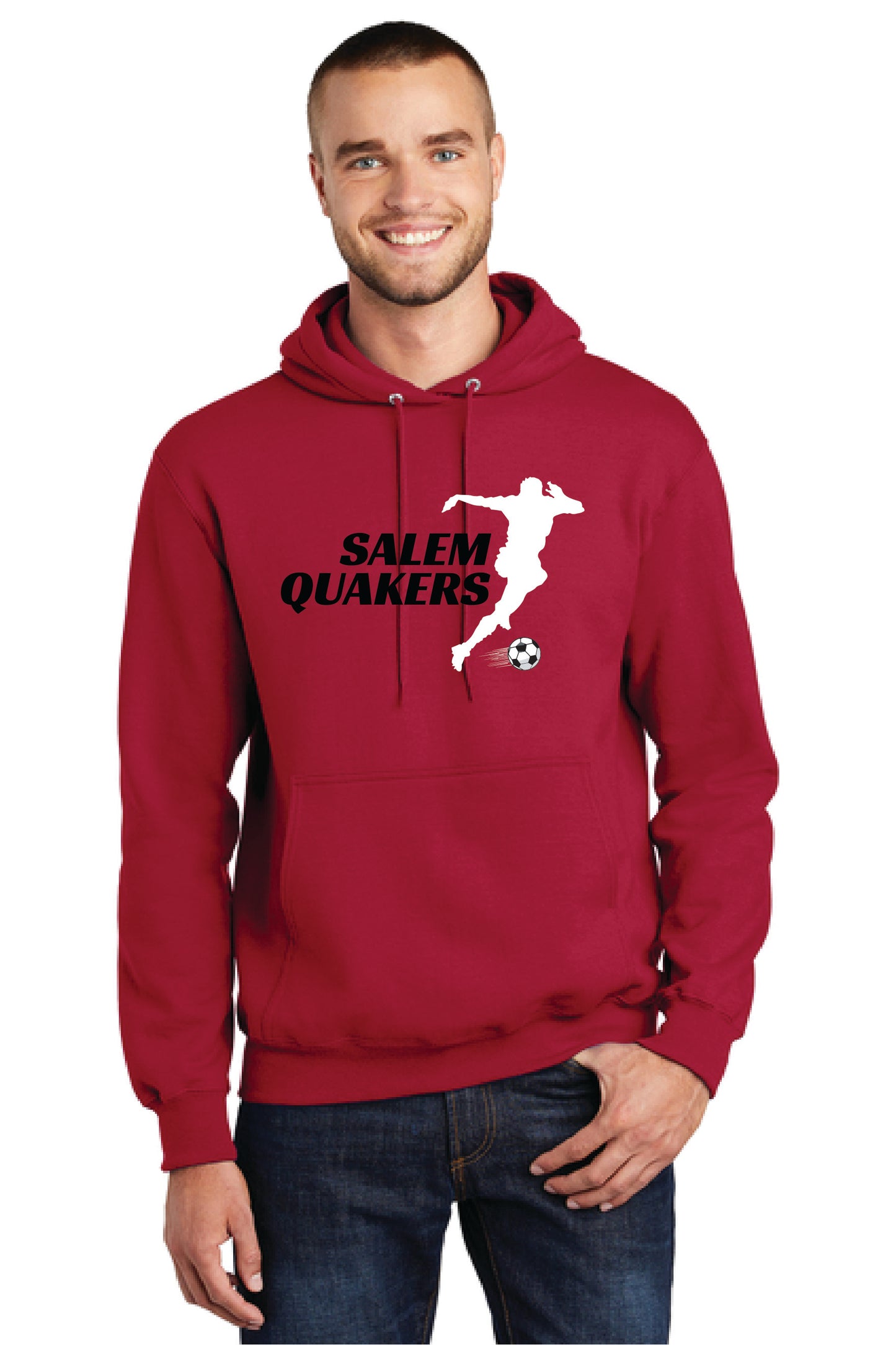 SALEM QUAKERS SOCCER PC78H Port & Company® Core Fleece Pullover Hooded Sweatshirt 19