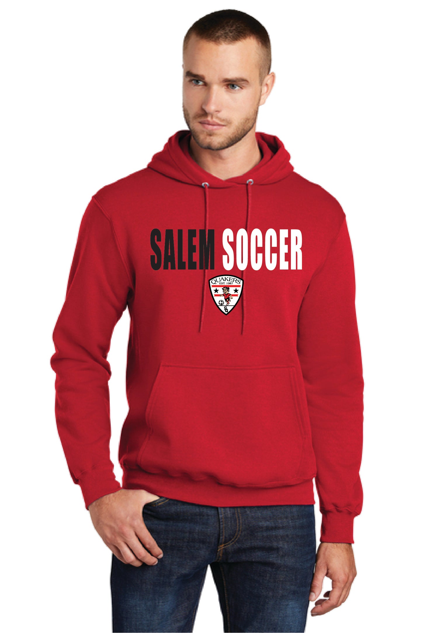 SALEM QUAKERS SOCCER PC78H Port & Company® Core Fleece Pullover Hooded Sweatshirt 10