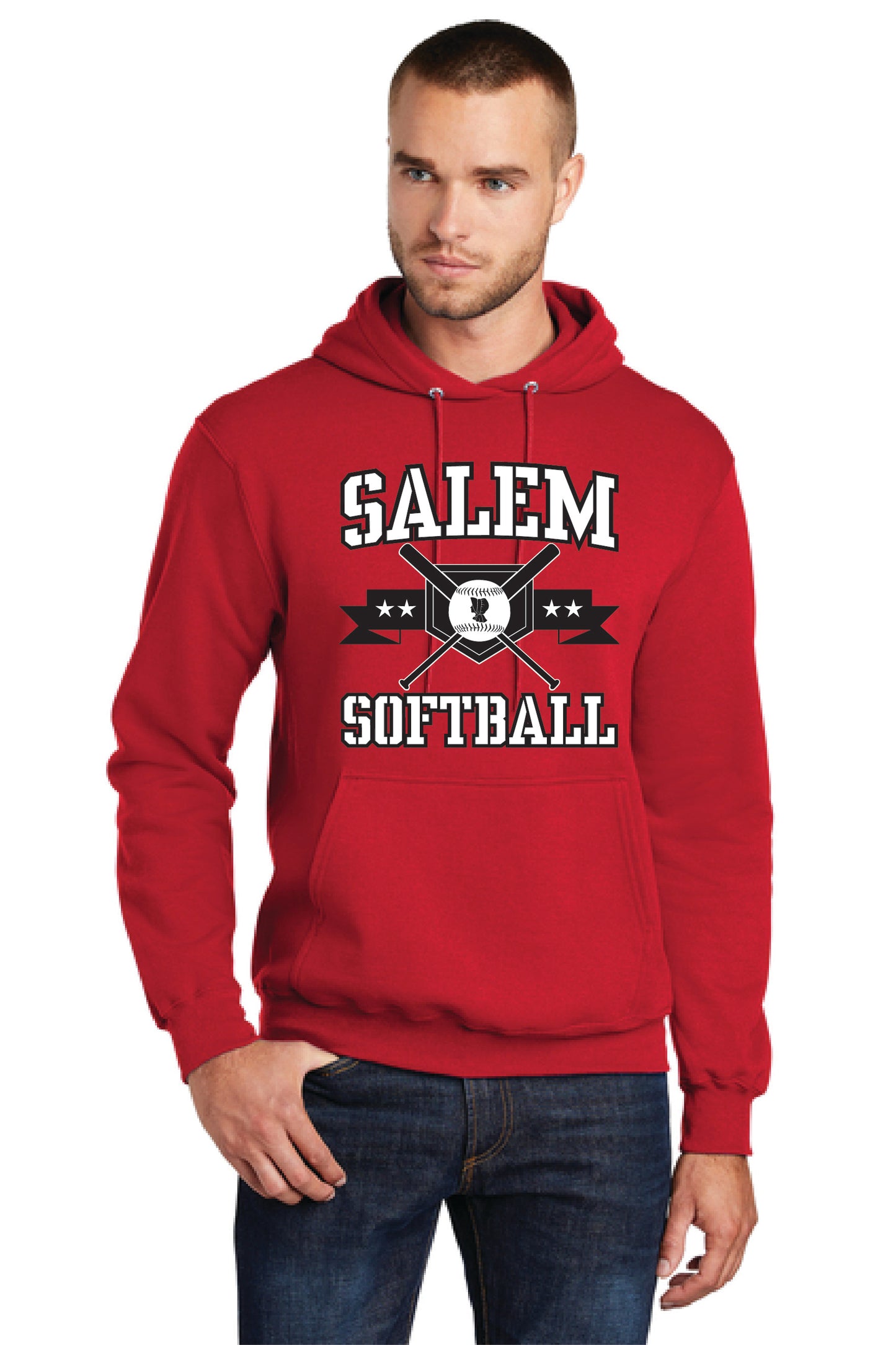 SALEM QUAKERS SOFTBALL PC78H Port & Company® Core Fleece Pullover Hooded Sweatshirt 3