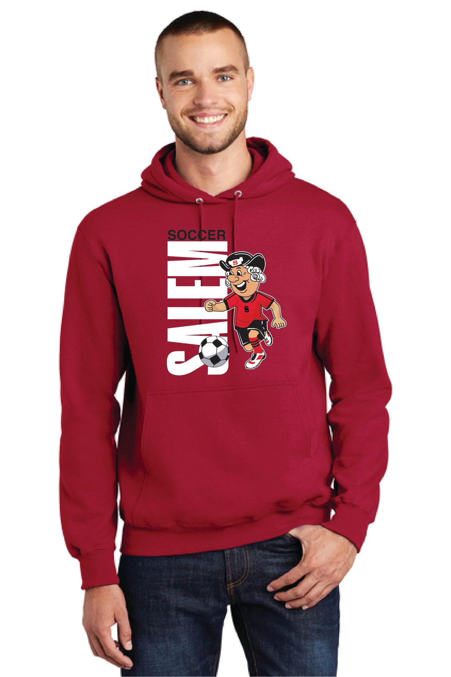 SALEM QUAKERS SOCCER PC78H Port & Company® Core Fleece Pullover Hooded Sweatshirt 16