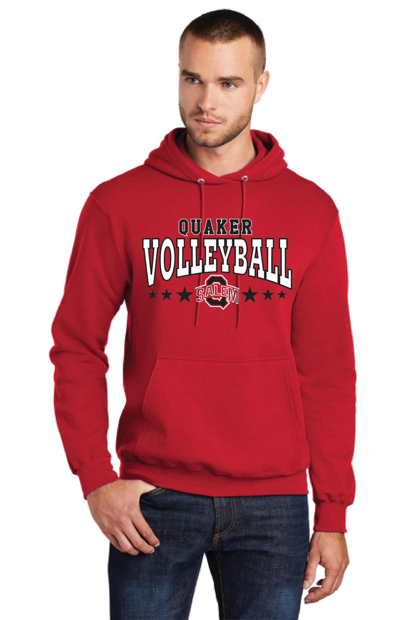 SALEM QUAKERS VOLLEYBALL PC78H Port & Company® Core Fleece Pullover Hooded Sweatshirt 1