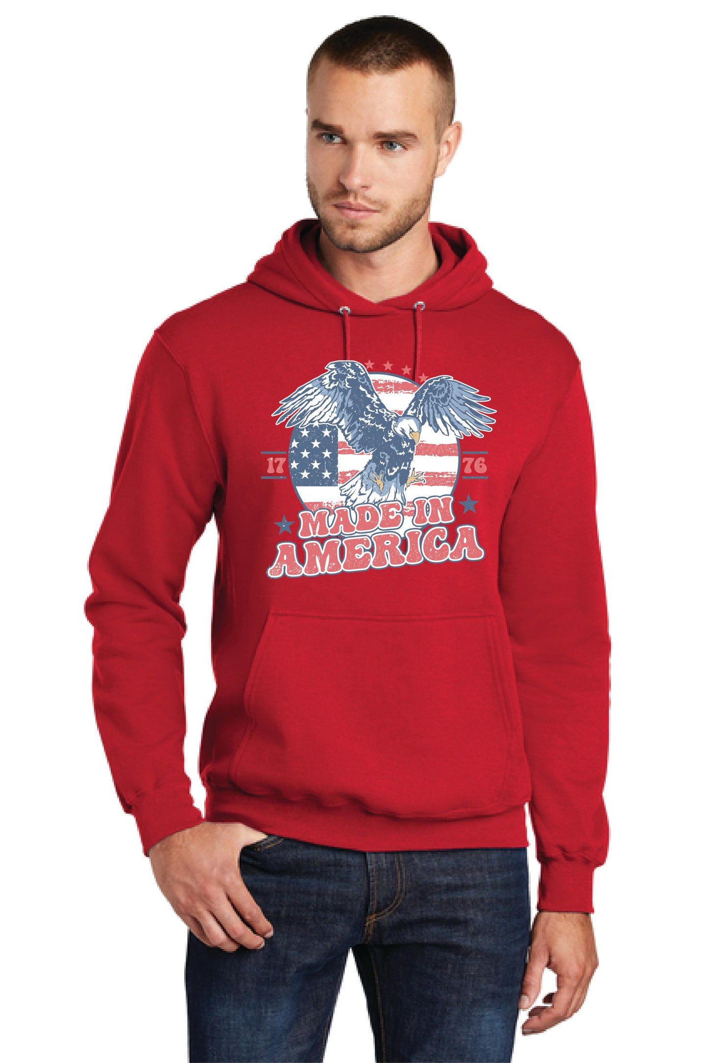 MADE IN AMERICA PC78H Port & Company® Core Fleece Pullover Hooded Sweatshirt 18