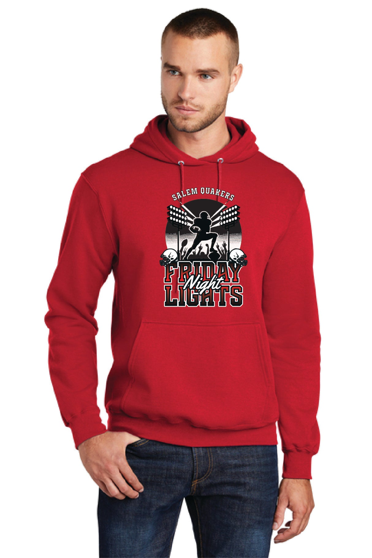 SALEM QUAKERS FOOTBALL PC78H Port & Company® Core Fleece Pullover Hooded Sweatshirt SF-11