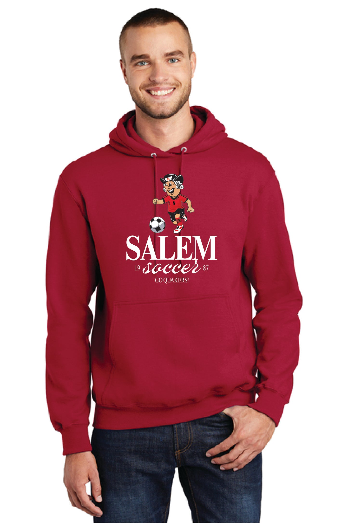 SALEM QUAKERS SOCCER PC78H Port & Company® Core Fleece Pullover Hooded Sweatshirt 15