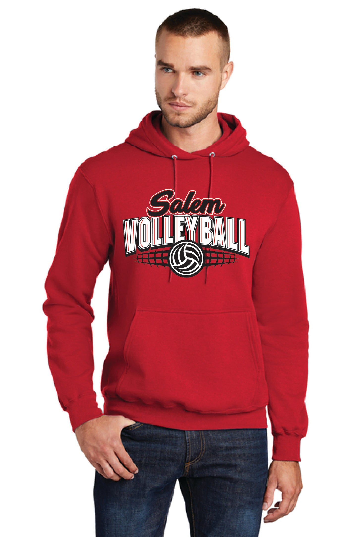 SALEM QUAKERS VOLLEYBALL PC78H Port & Company® Core Fleece Pullover Hooded Sweatshirt 5