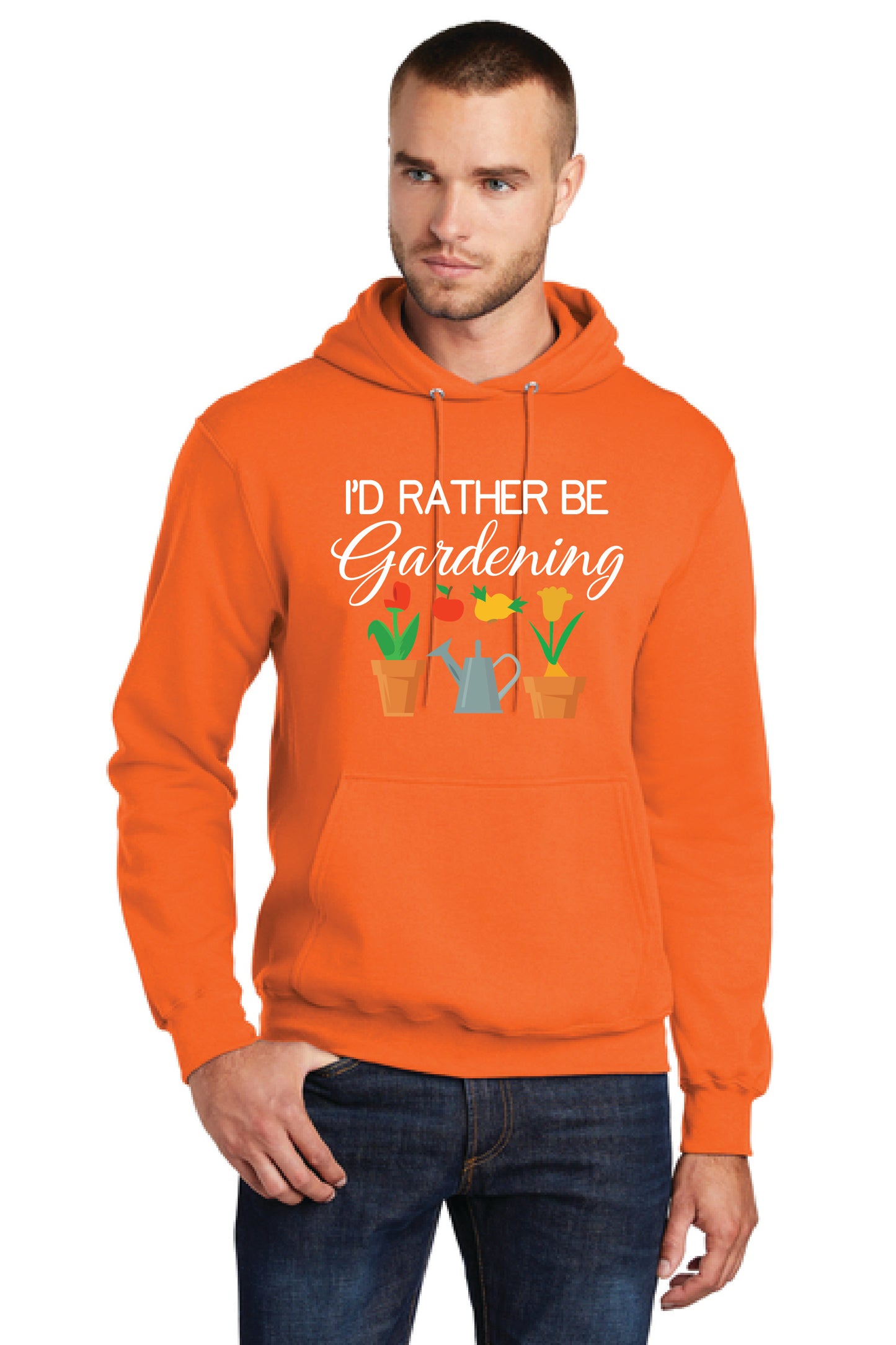 I'D RATHER BE GARDENING PC78H Port & Company® Core Fleece Pullover Hooded Sweatshirt 5
