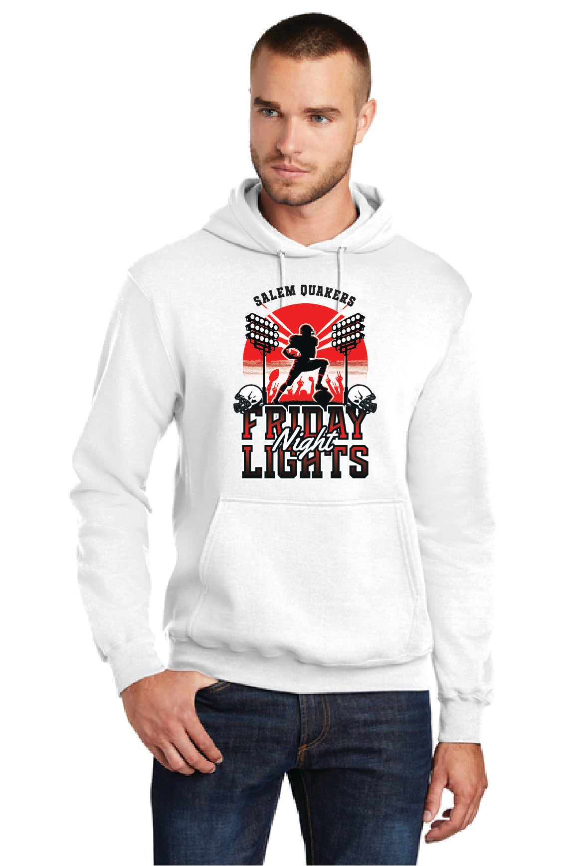 SALEM QUAKERS FOOTBALL PC78H Port & Company® Core Fleece Pullover Hooded Sweatshirt SF-11