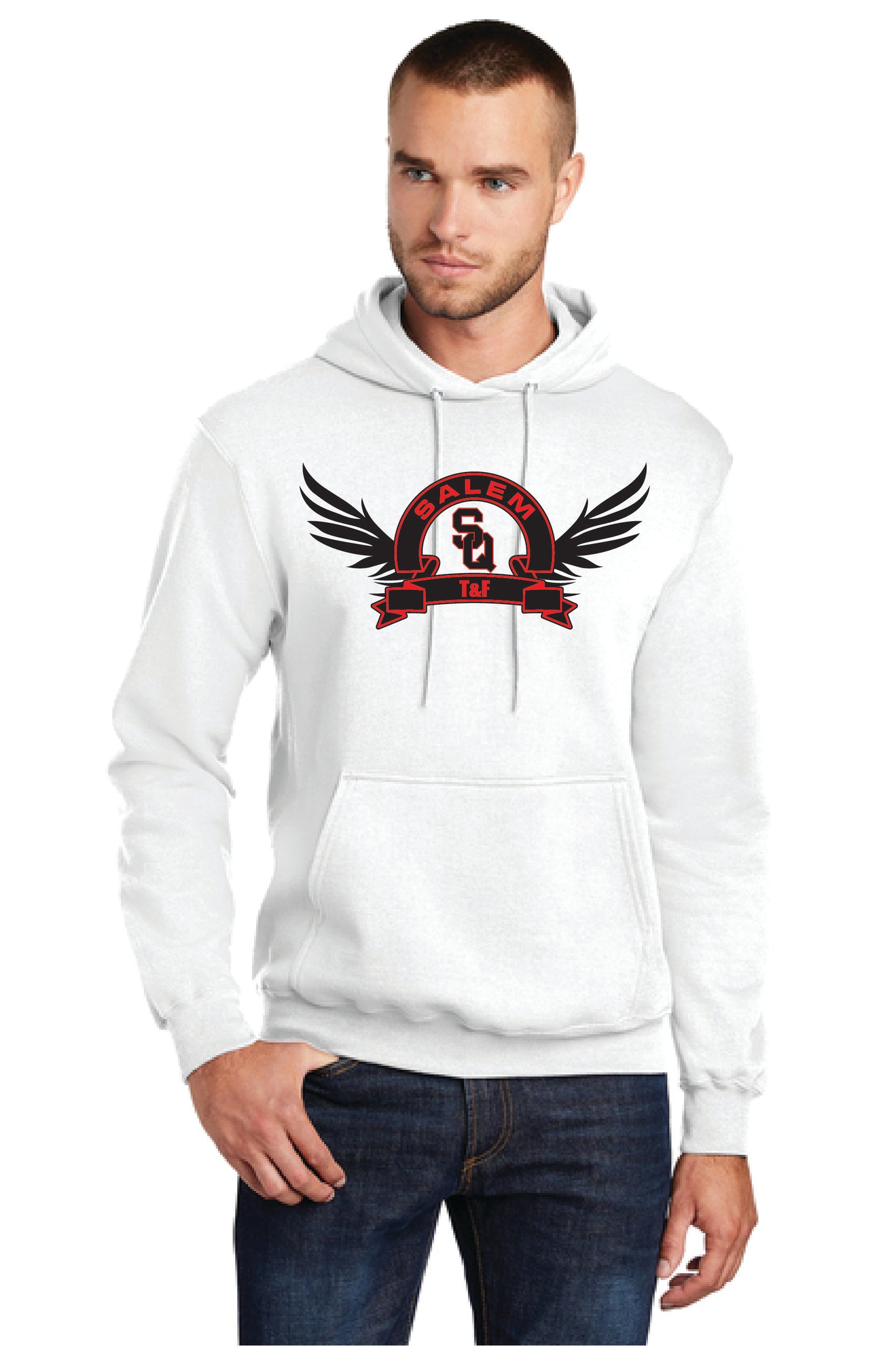 SALEM QUAKERS TRACK AND FIELD PC78H Port & Company® Core Fleece Pullover Hooded Sweatshirt 11