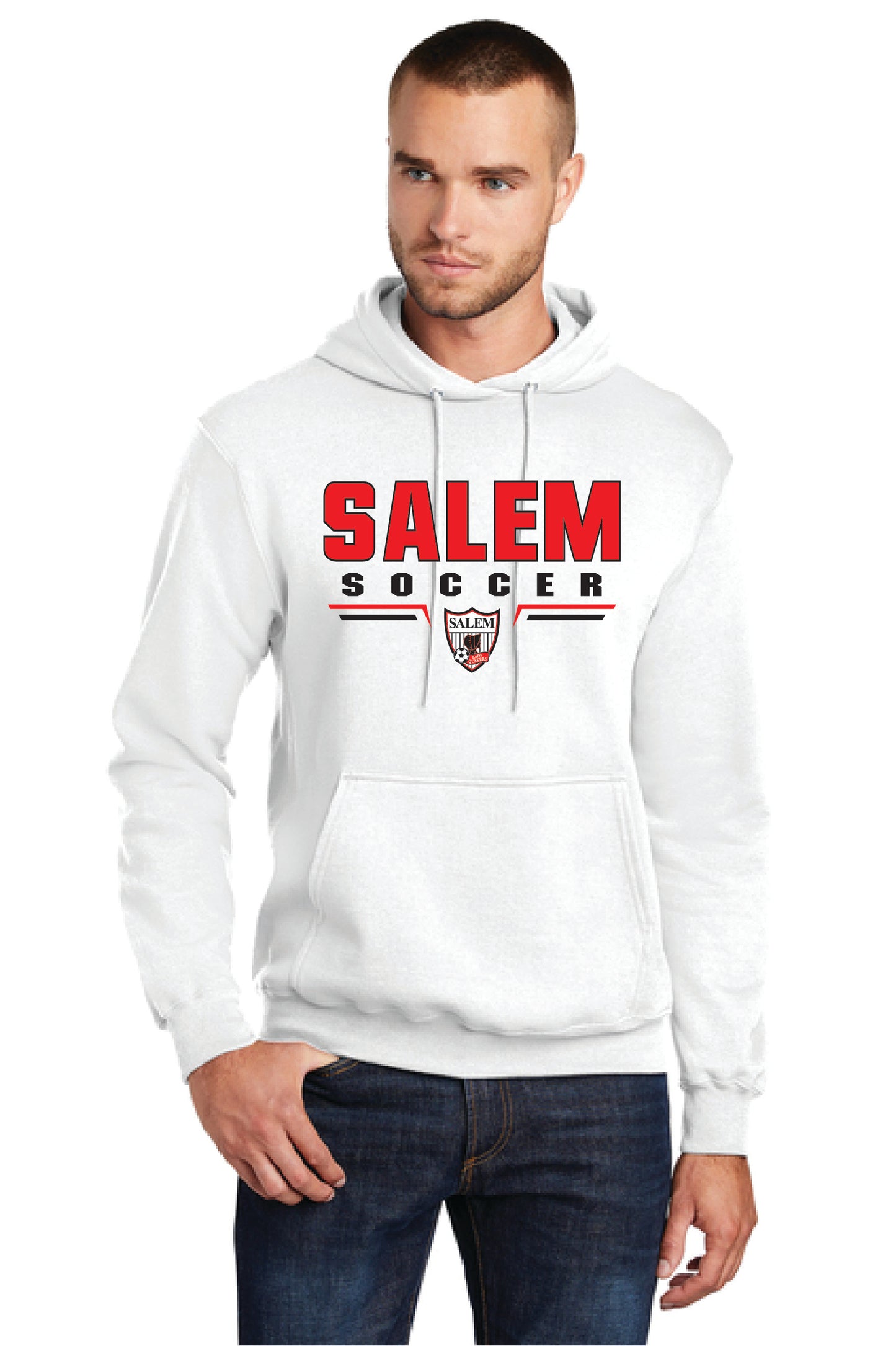 SALEM QUAKERS SOCCER PC78H Port & Company® Core Fleece Pullover Hooded Sweatshirt 11