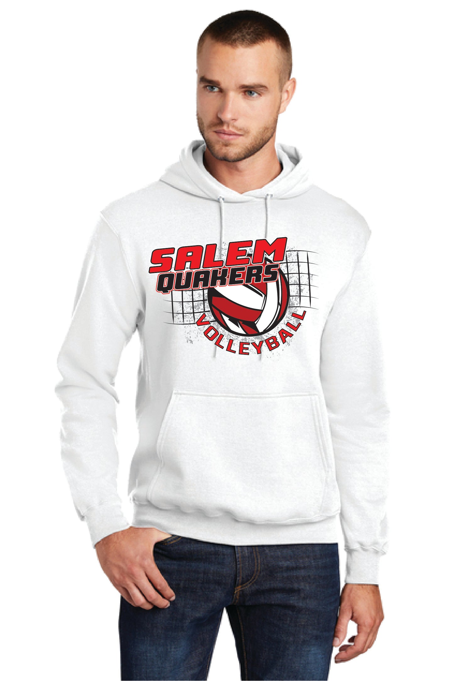 SALEM QUAKERS VOLLEYBALL PC78H Port & Company® Core Fleece Pullover Hooded Sweatshirt 7