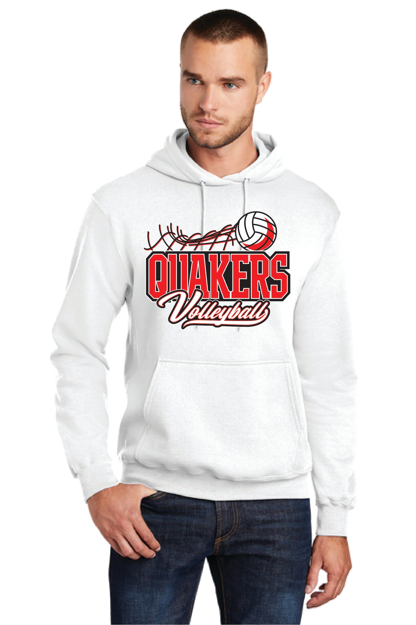 SALEM QUAKERS VOLLEYBALL PC78H Port & Company® Core Fleece Pullover Hooded Sweatshirt 4