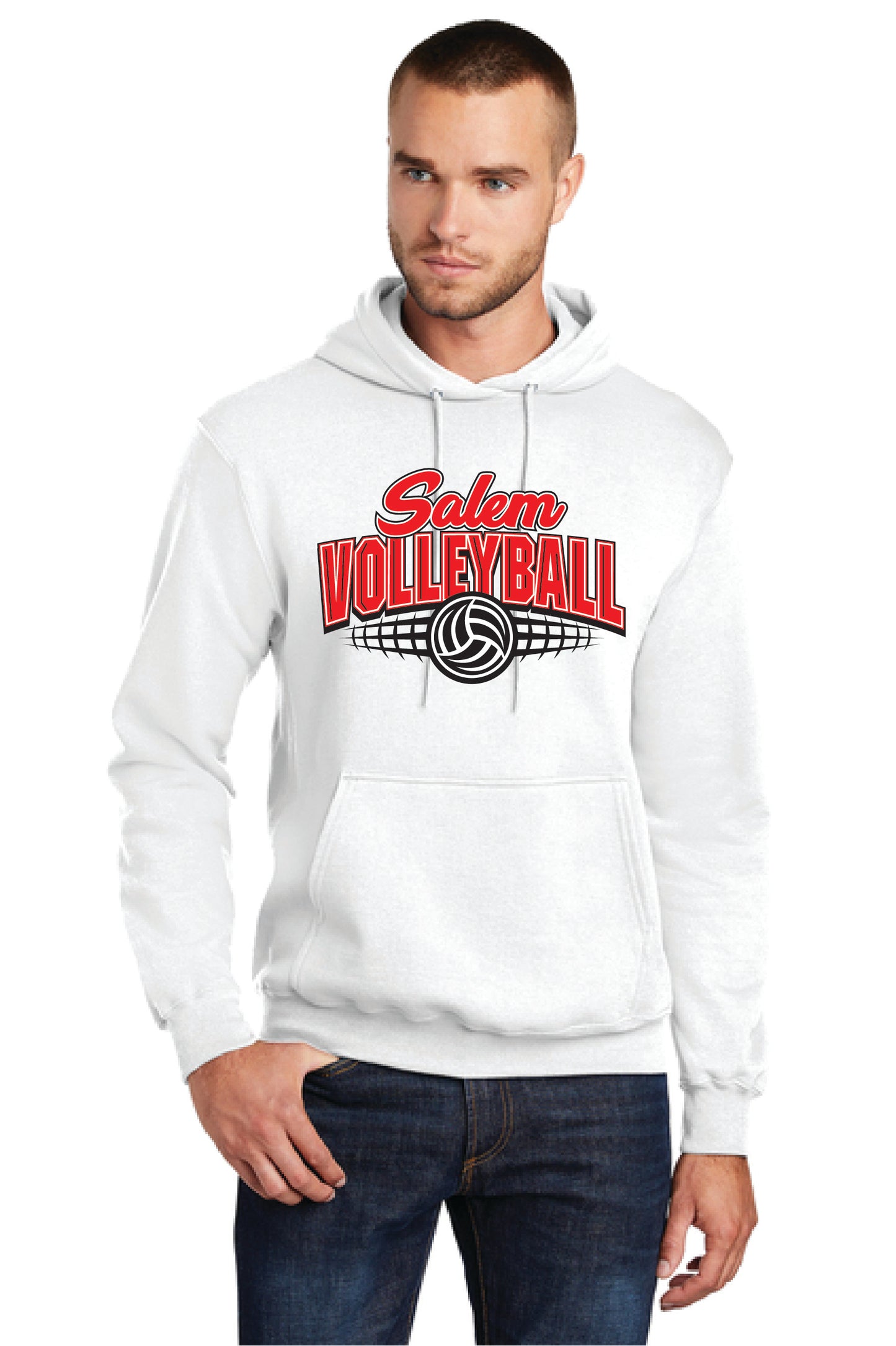 SALEM QUAKERS VOLLEYBALL PC78H Port & Company® Core Fleece Pullover Hooded Sweatshirt 5