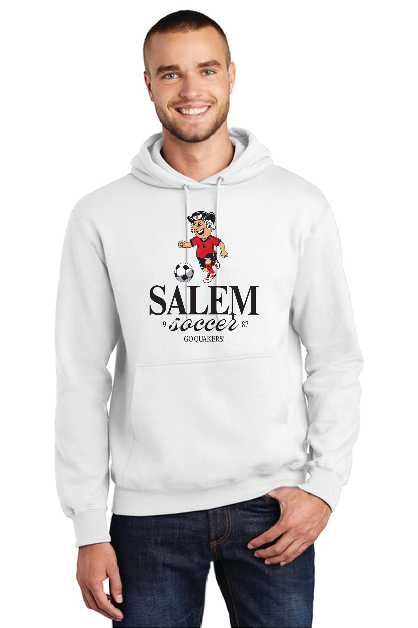 SALEM QUAKERS SOCCER PC78H Port & Company® Core Fleece Pullover Hooded Sweatshirt 15