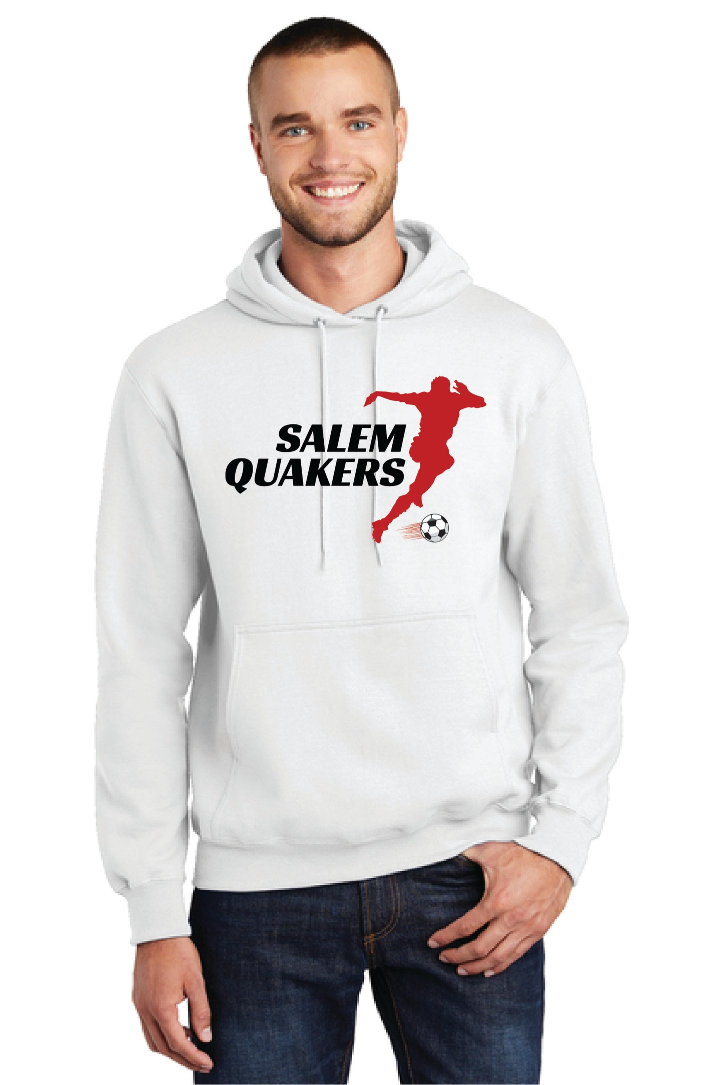 SALEM QUAKERS SOCCER PC78H Port & Company® Core Fleece Pullover Hooded Sweatshirt 19