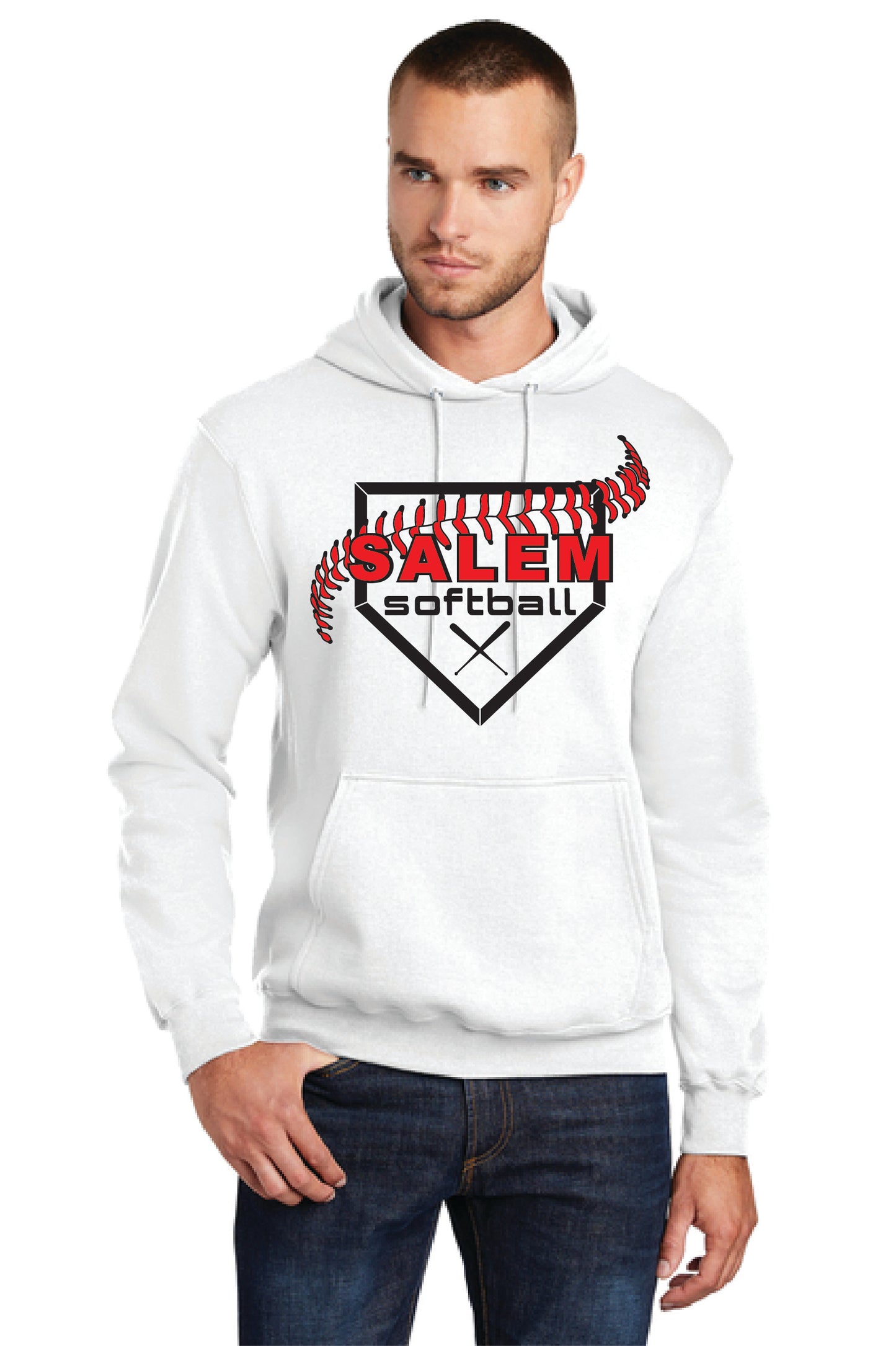 SALEM QUAKERS SOFTBALL PC78H Port & Company® Core Fleece Pullover Hooded Sweatshirt 4