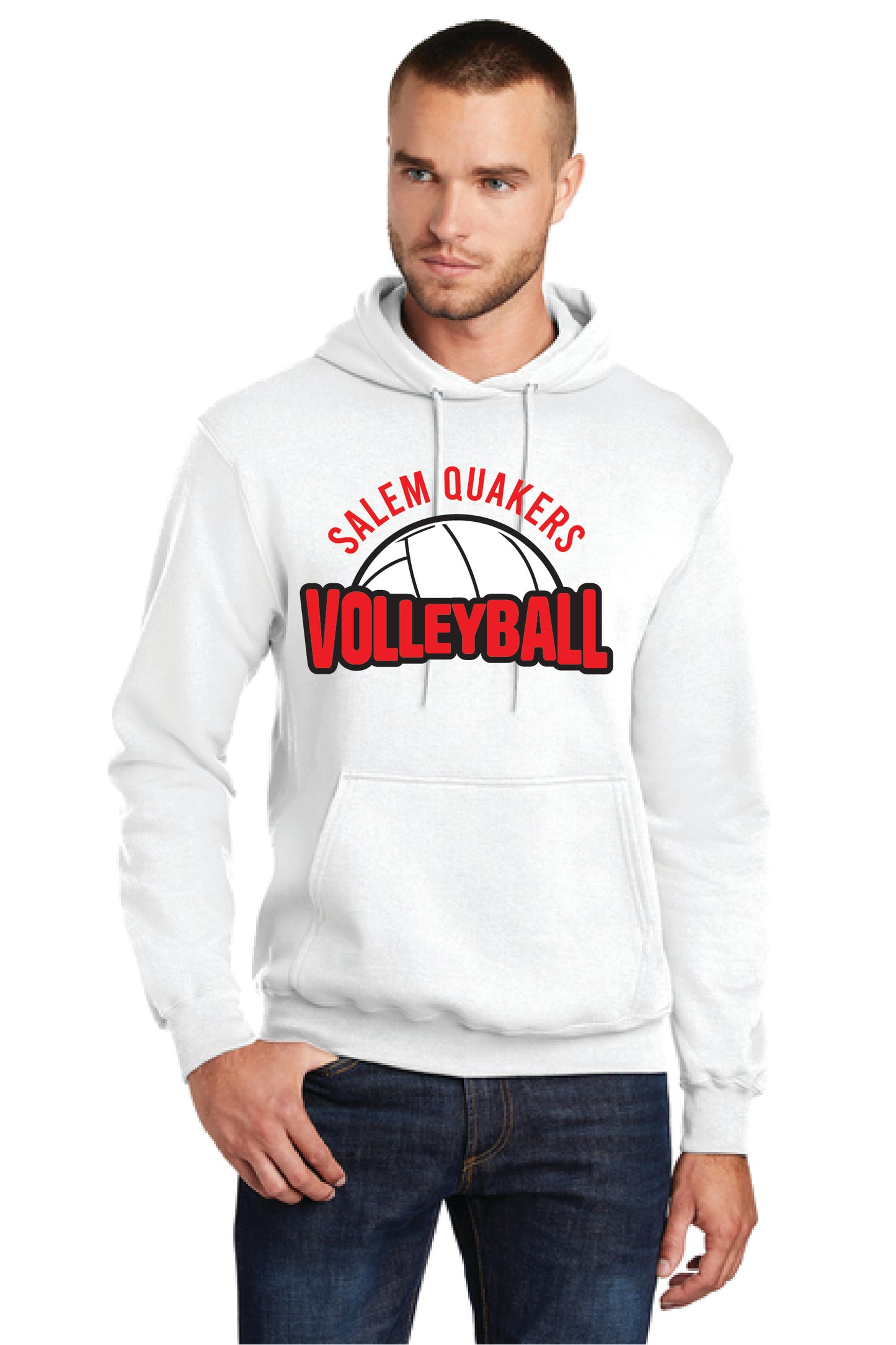 SALEM QUAKERS VOLLEYBALL PC78H Port & Company® Core Fleece Pullover Hooded Sweatshirt 8
