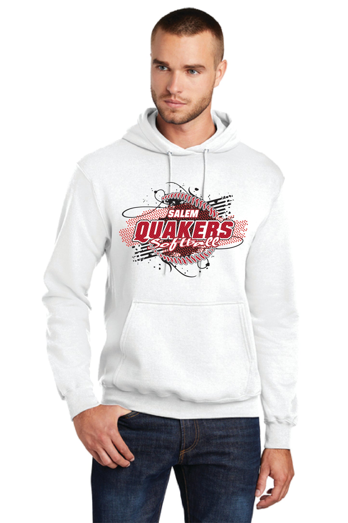 SALEM QUAKERS SOFTBALL PC78H Port & Company® Core Fleece Pullover Hooded Sweatshirt 1