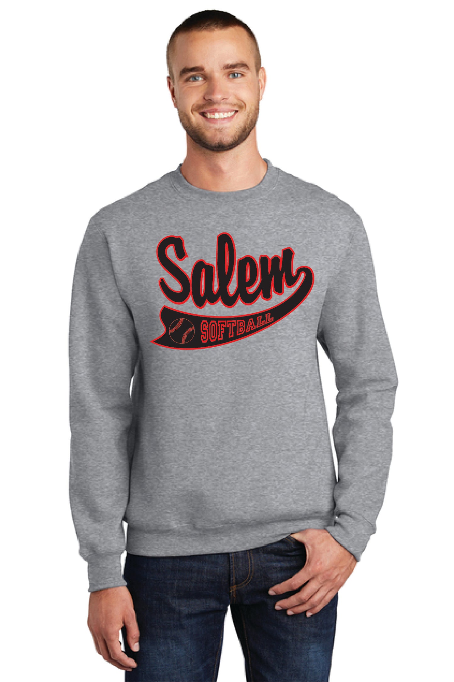 SALEM QUAKERS SOFTBALL Port & Company® Core Fleece Crewneck Sweatshirt 8