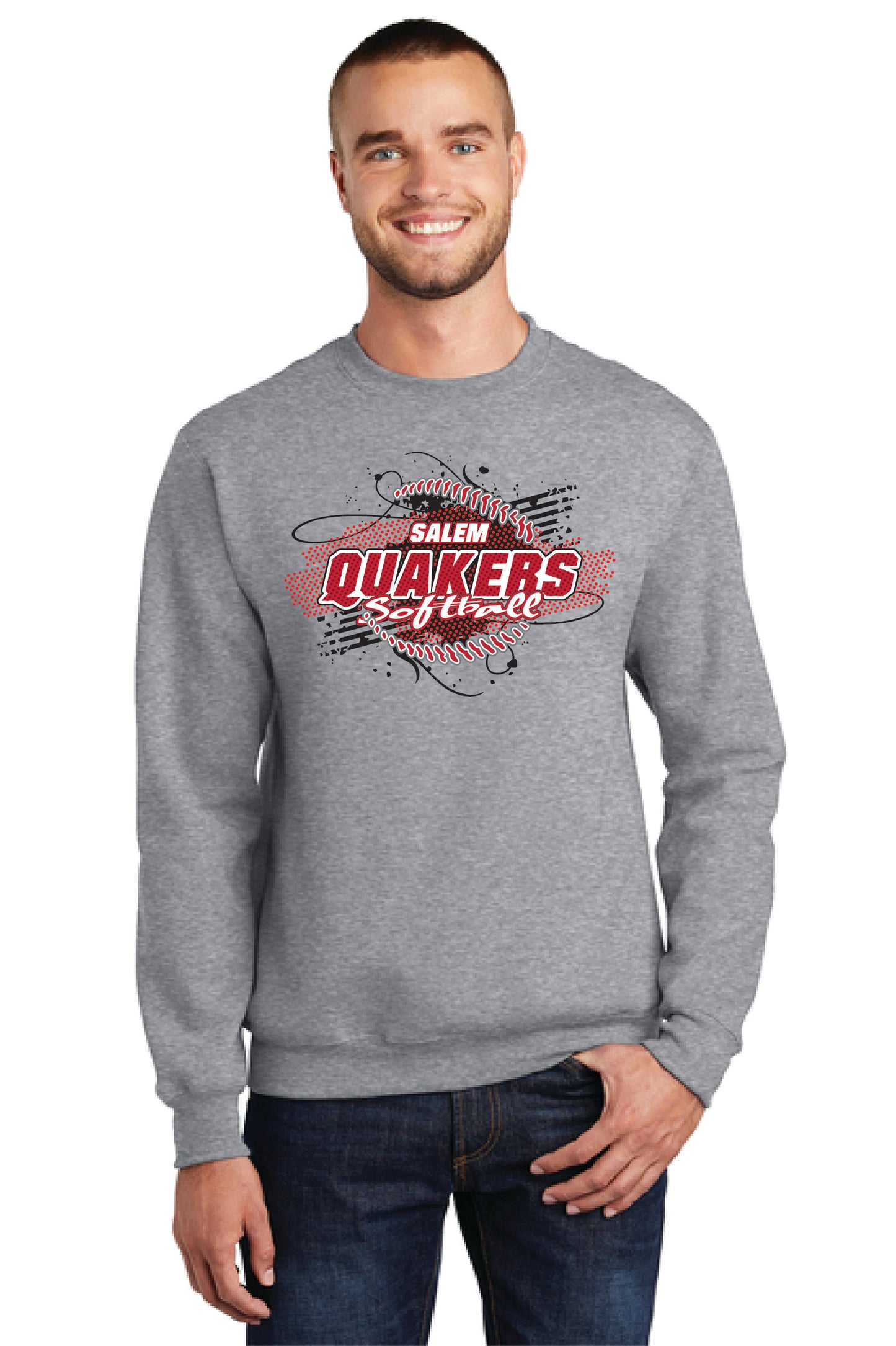 SALEM QUAKERS SOFTBALL Port & Company® Core Fleece Crewneck Sweatshirt 1