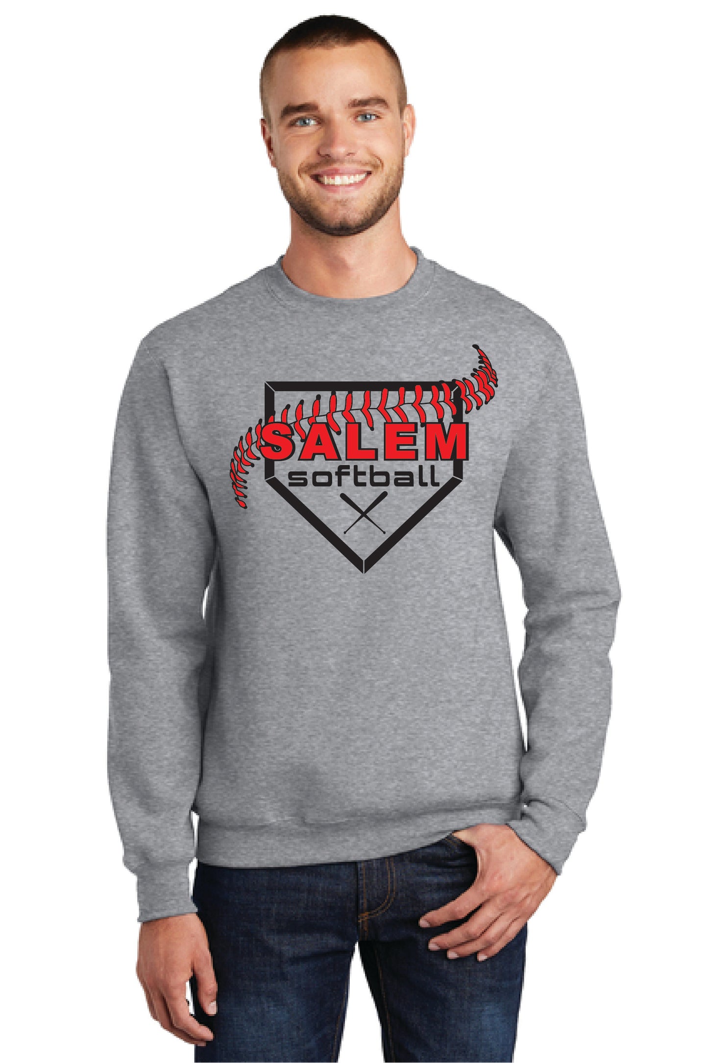 SALEM QUAKERS SOFTBALL Port & Company® Core Fleece Crewneck Sweatshirt 4
