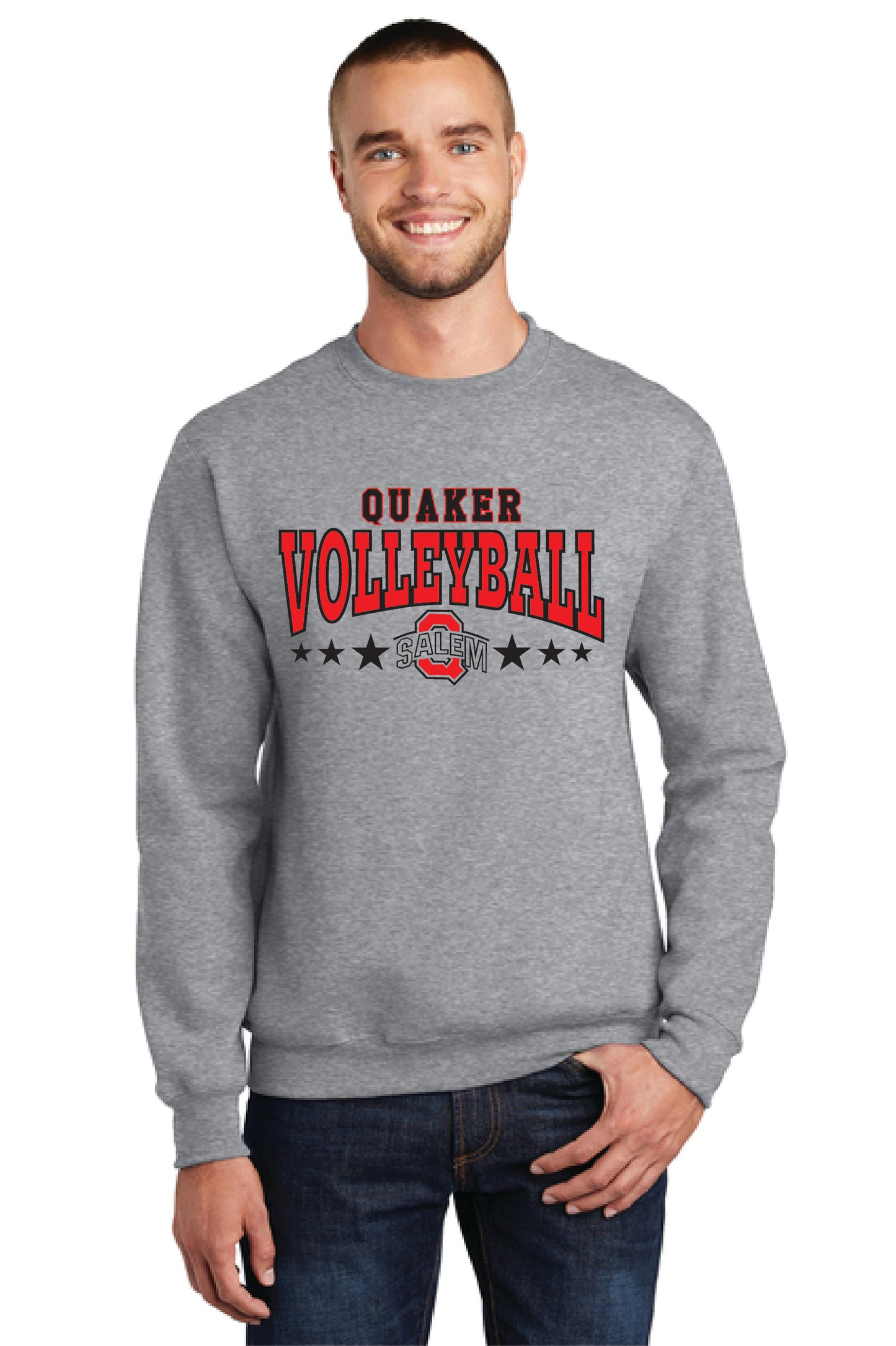 SALEM QUAKERS VOLLEYBALL Port & Company® Core Fleece Crewneck Sweatshirt 1