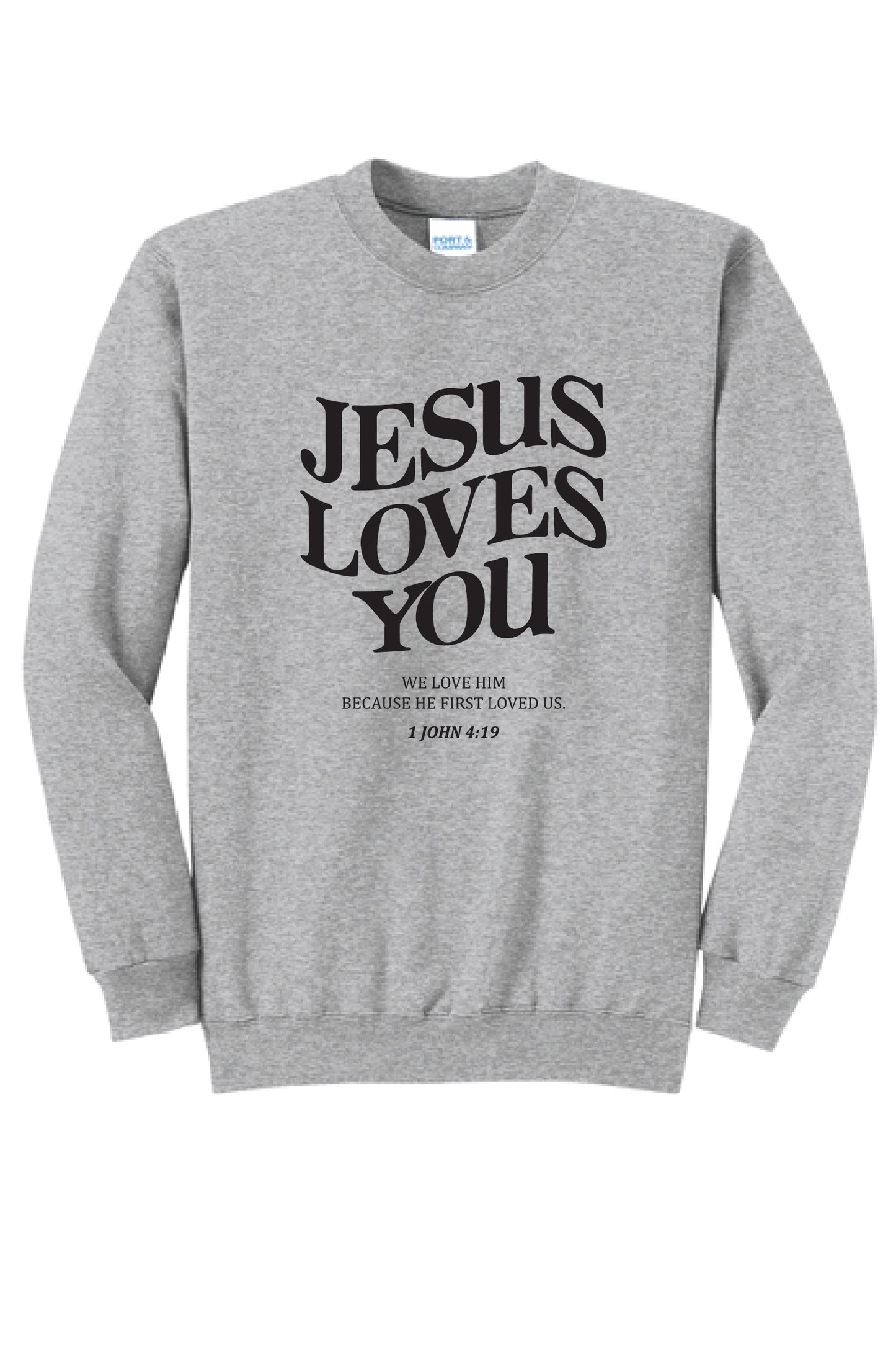 JESUS LOVES YOU PC78 Port & Company® Core Fleece Crewneck Sweatshirt KK-15