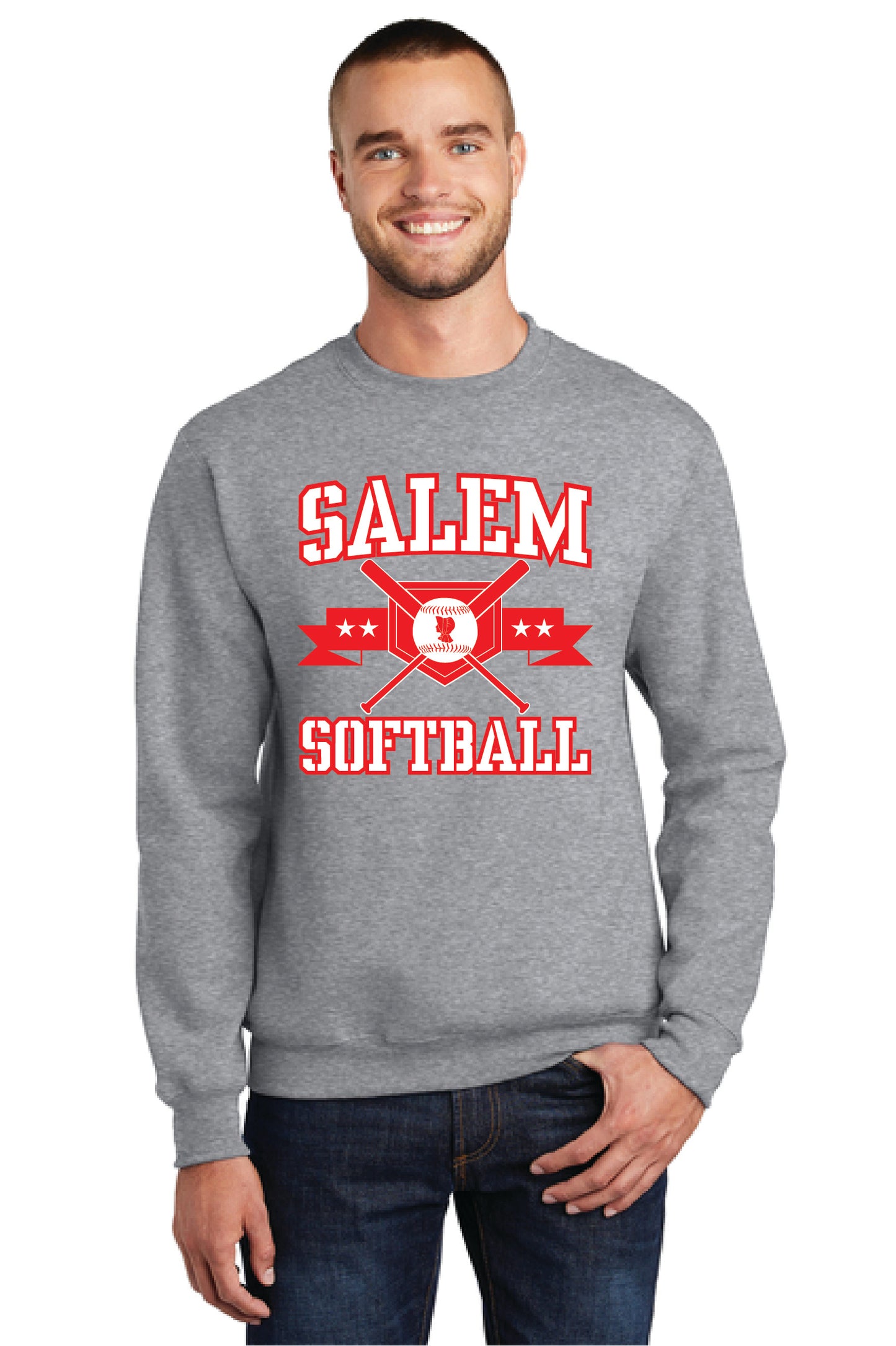 SALEM QUAKERS SOFTBALL Port & Company® Core Fleece Crewneck Sweatshirt 3