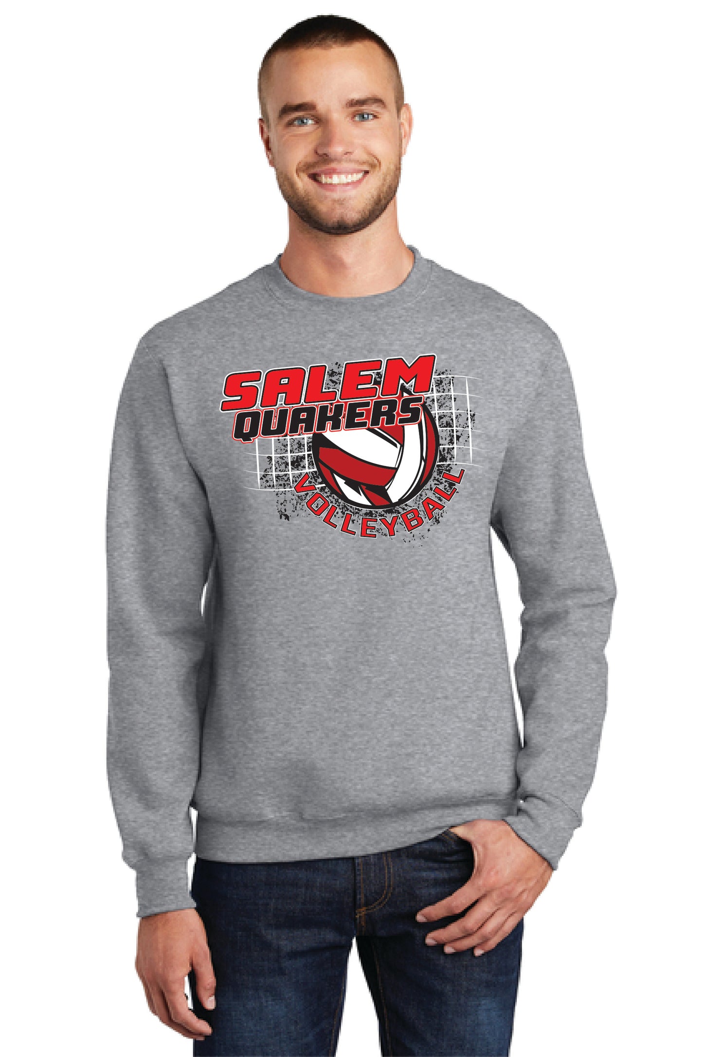 SALEM QUAKERS VOLLEYBALL Port & Company® Core Fleece Crewneck Sweatshirt 7