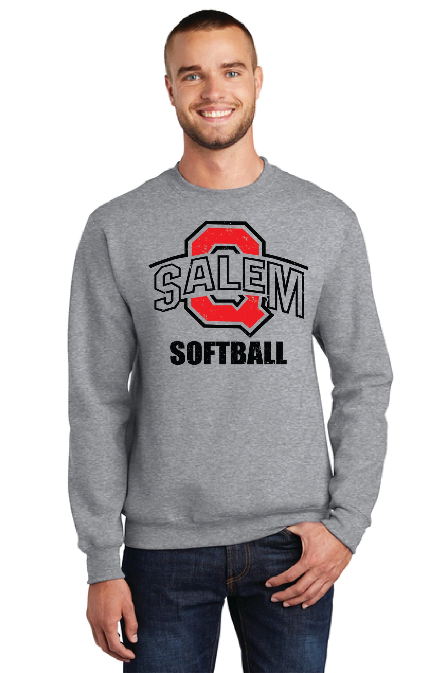 SALEM QUAKERS SOFTBALL Port & Company® Core Fleece Crewneck Sweatshirt 7
