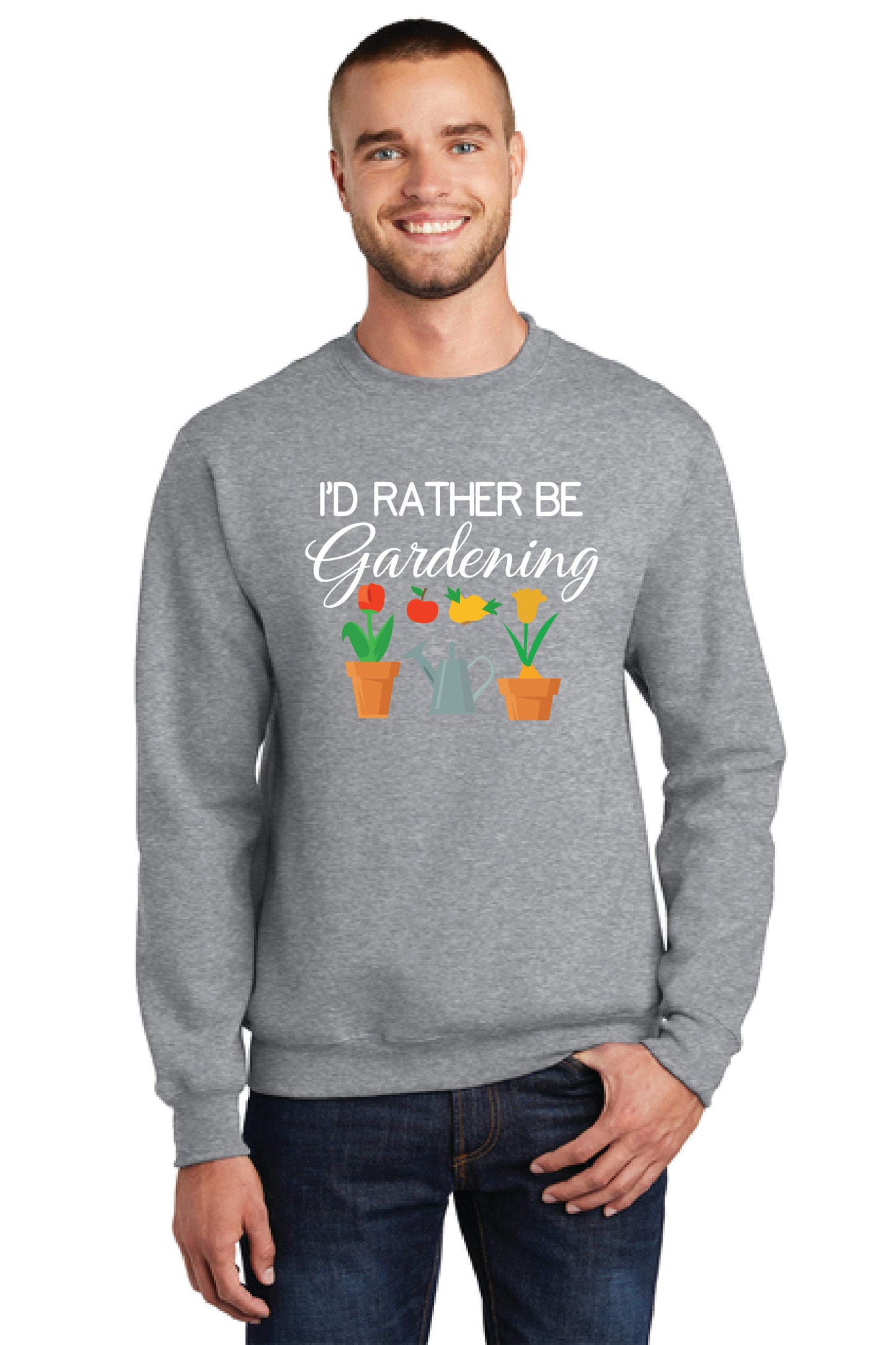 I'D RATHER BE GARDENING PC78 Port & Company® Core Fleece Crewneck Sweatshirt 5