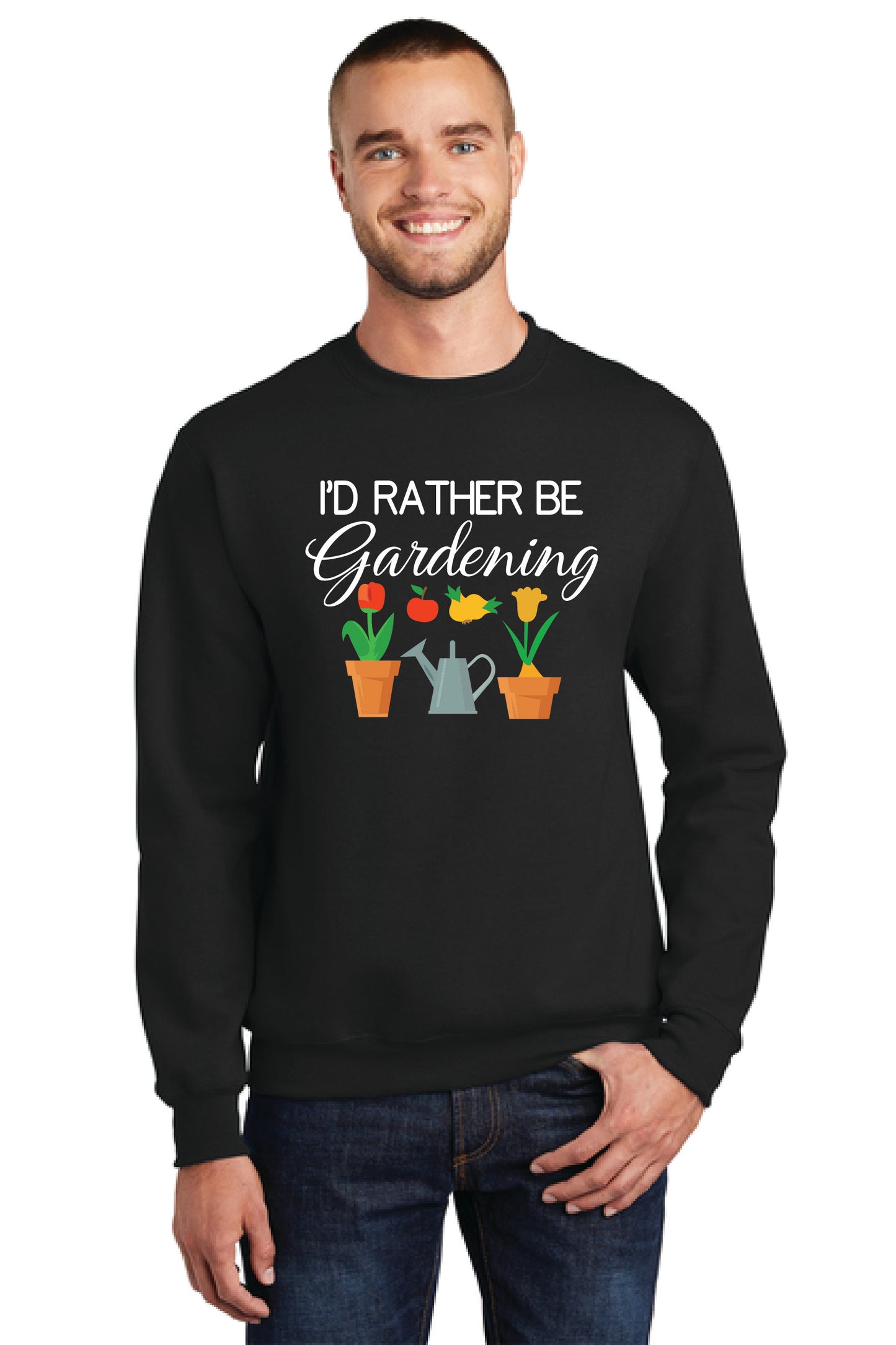 I'D RATHER BE GARDENING PC78 Port & Company® Core Fleece Crewneck Sweatshirt 5