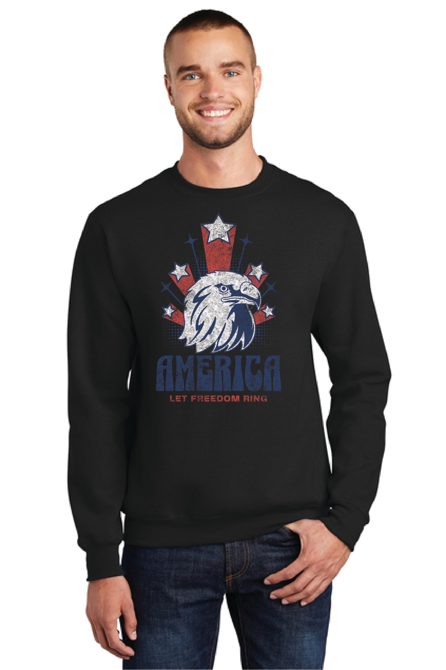LET FREEDOM RING Port & Company® Core Fleece Crewneck Sweatshirt 22