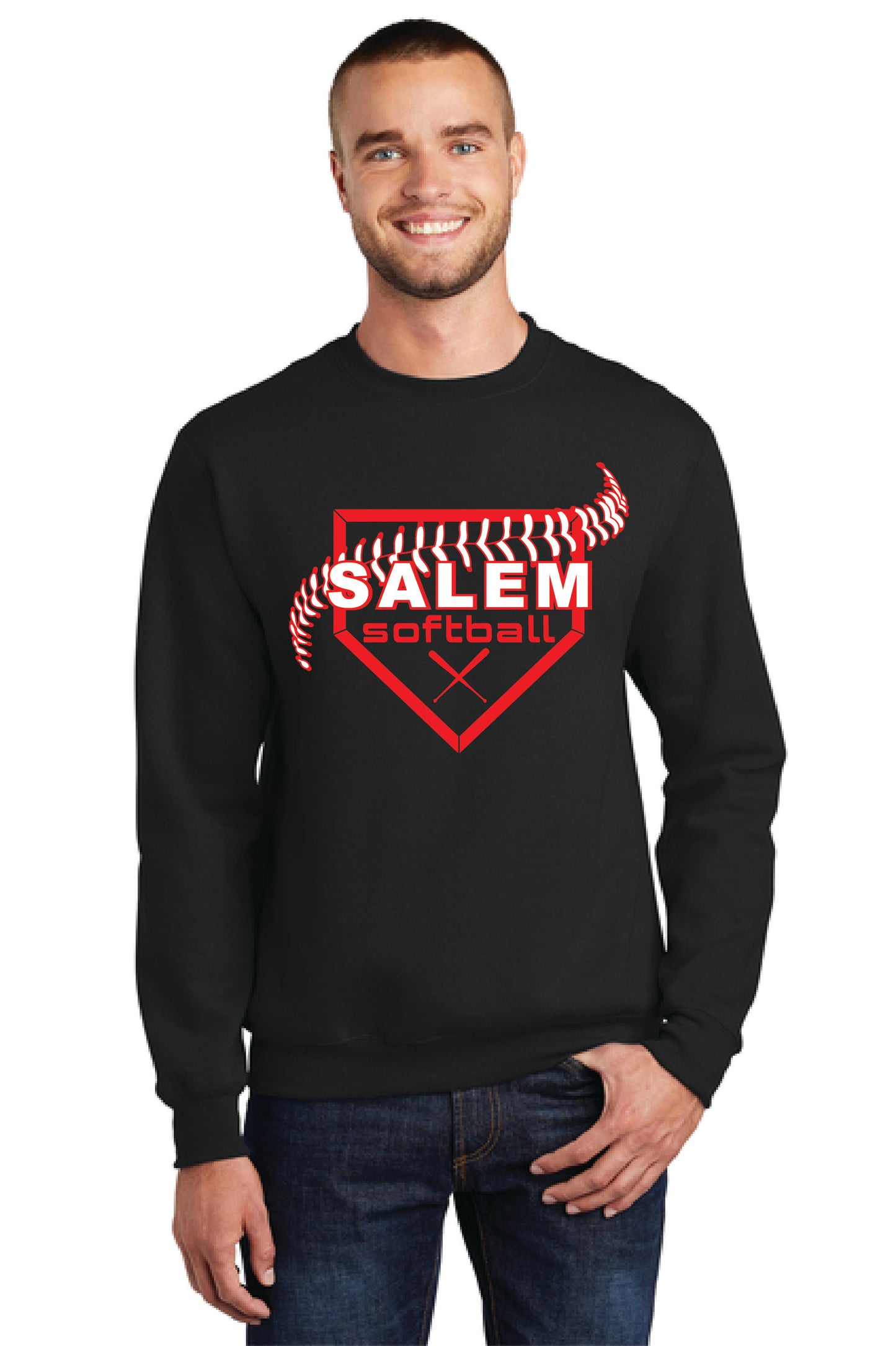SALEM QUAKERS SOFTBALL Port & Company® Core Fleece Crewneck Sweatshirt 4